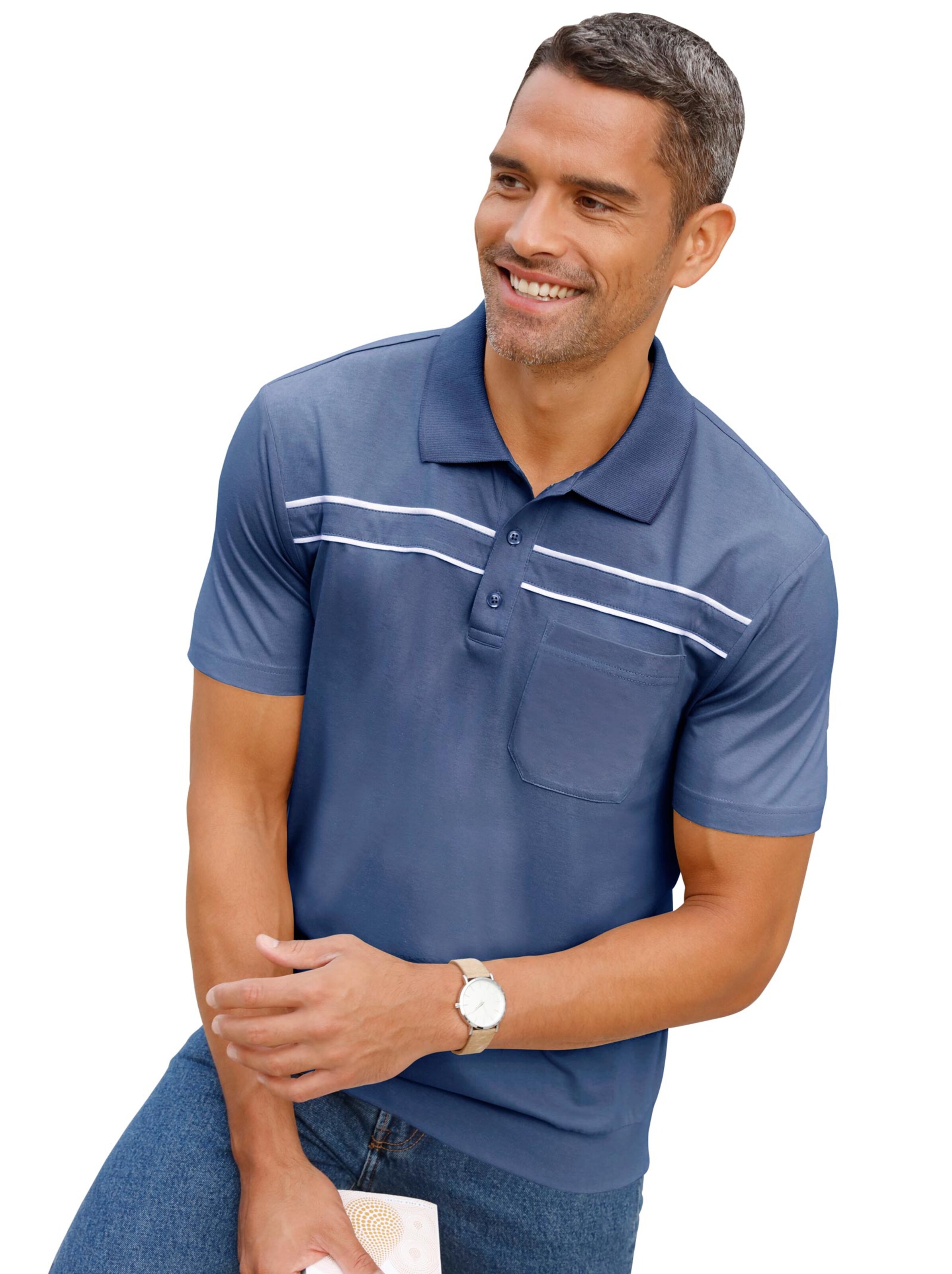 Poloshirt - jeansblau