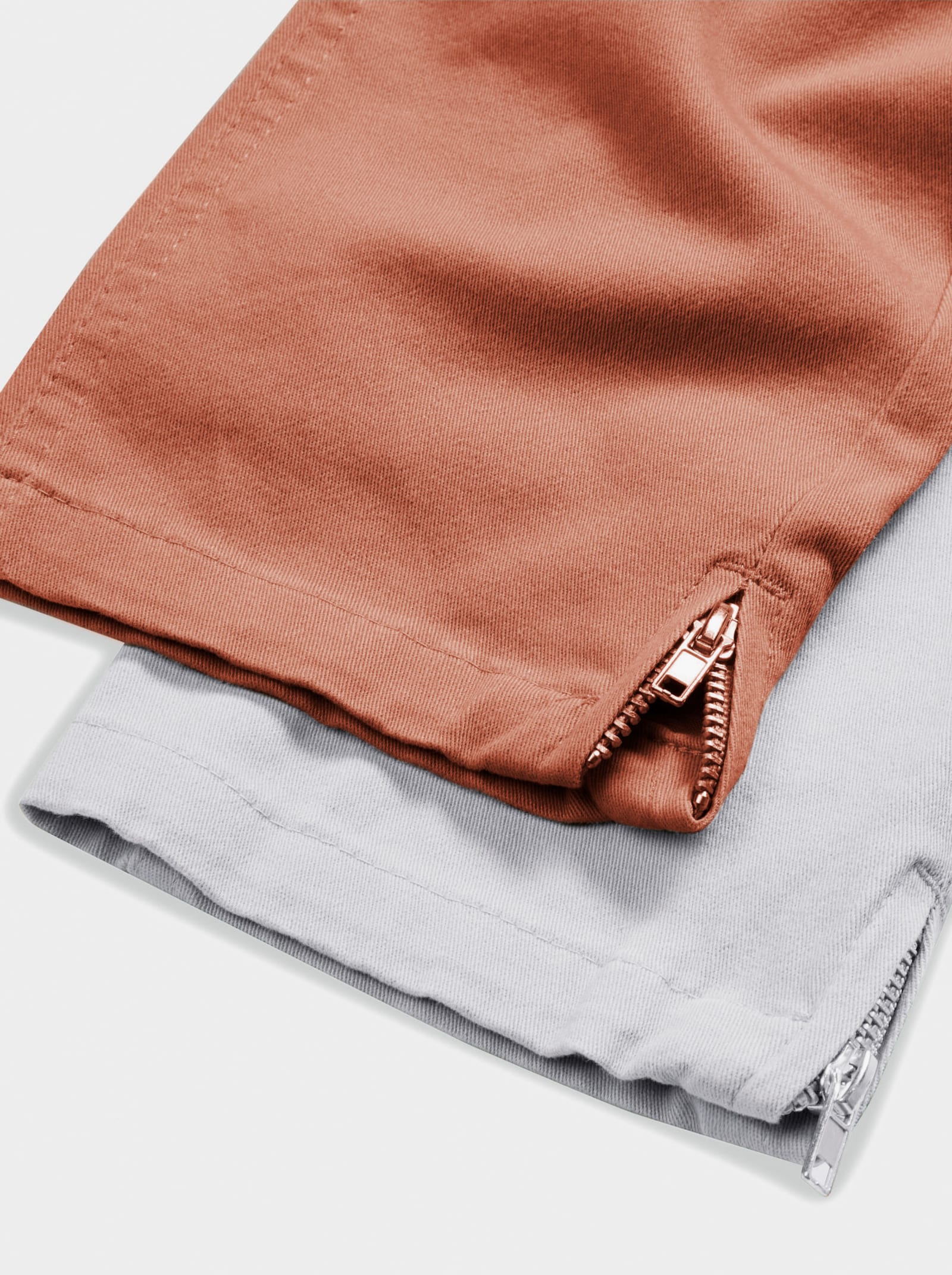 Jeans met ritssluiting op de pijp - papaya