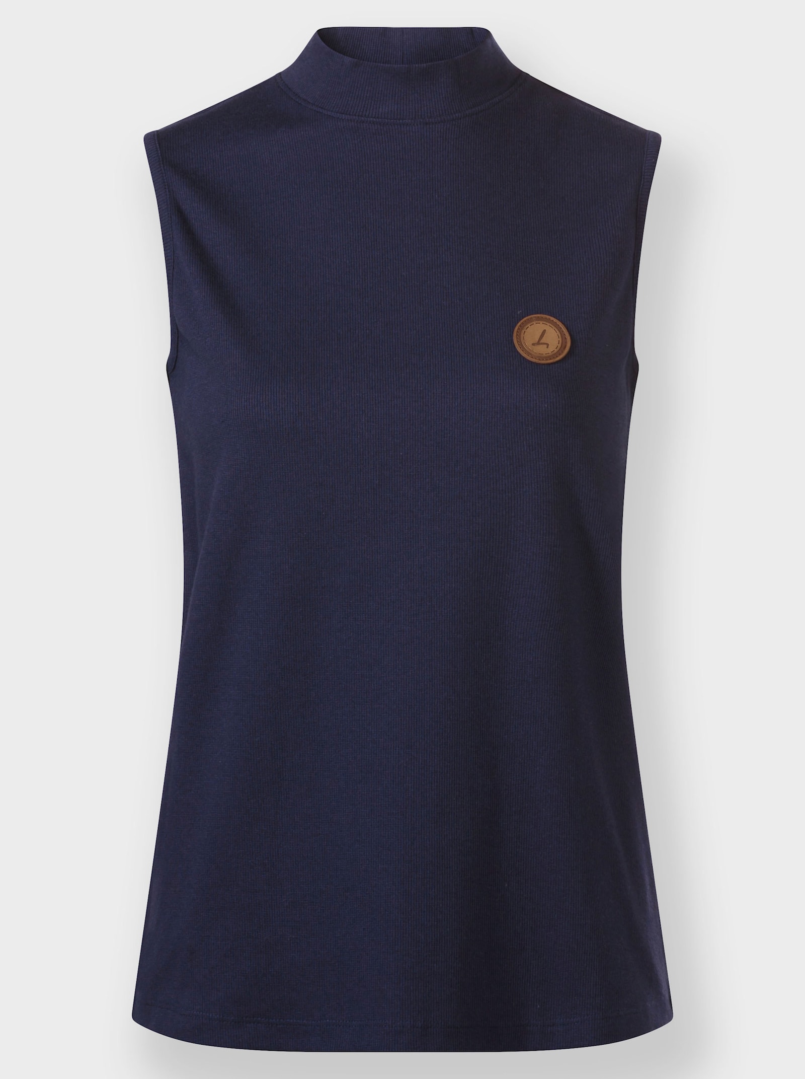 Shirttop mit Stehkragen, pflegeleicht - marine