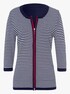 Strickjacke - marine-weiß-geringelt
