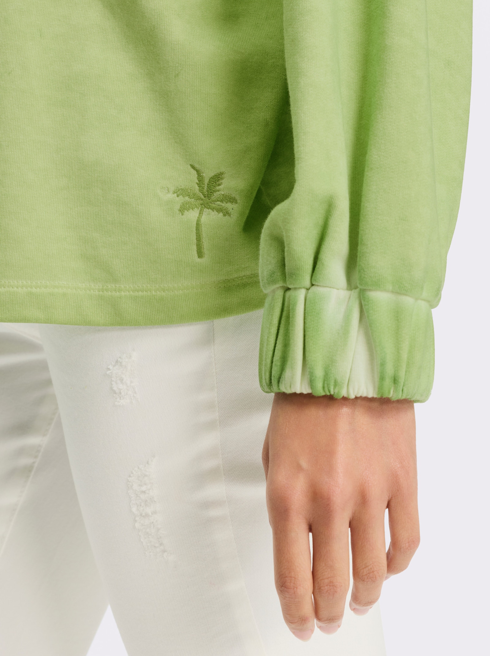 heine Sweatshirt mit Oil-dyed-Waschung - pistazie