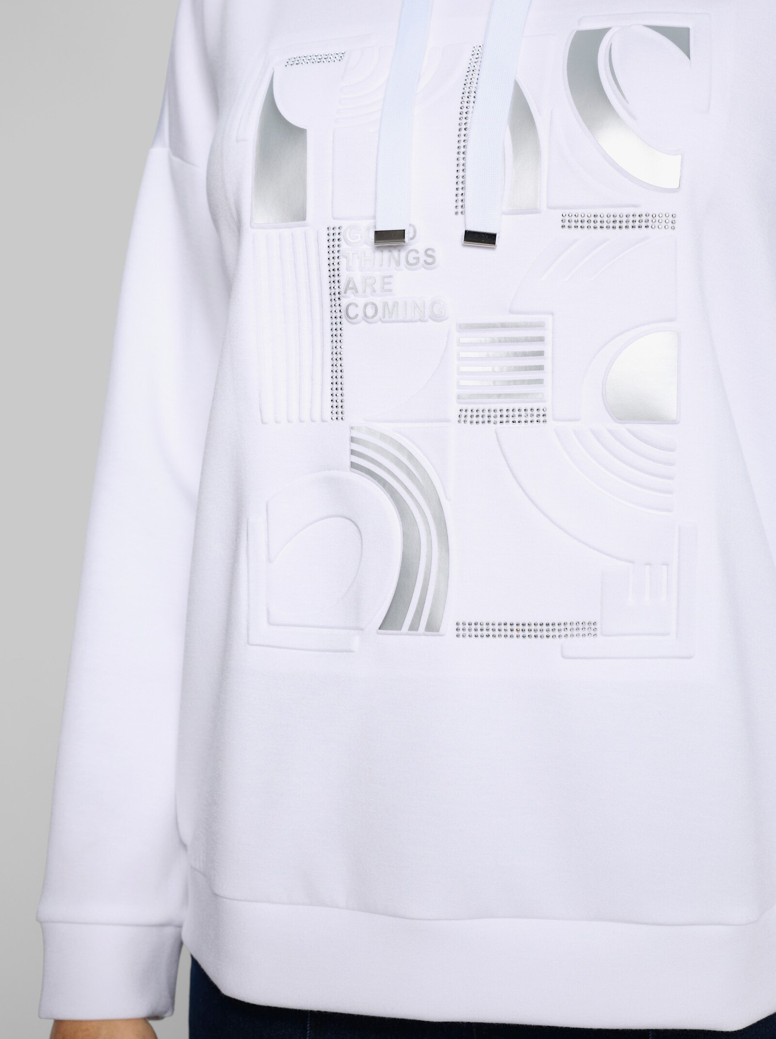 heine Sweatshirt mit Foliendruck - weiß