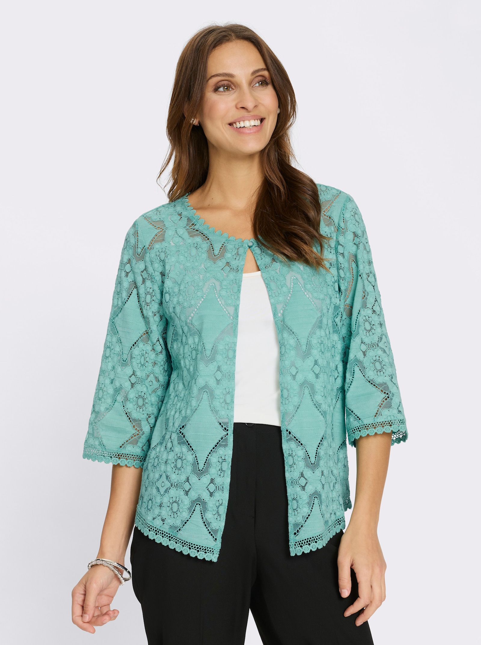 Blusenbolero aus Spitze - salbei