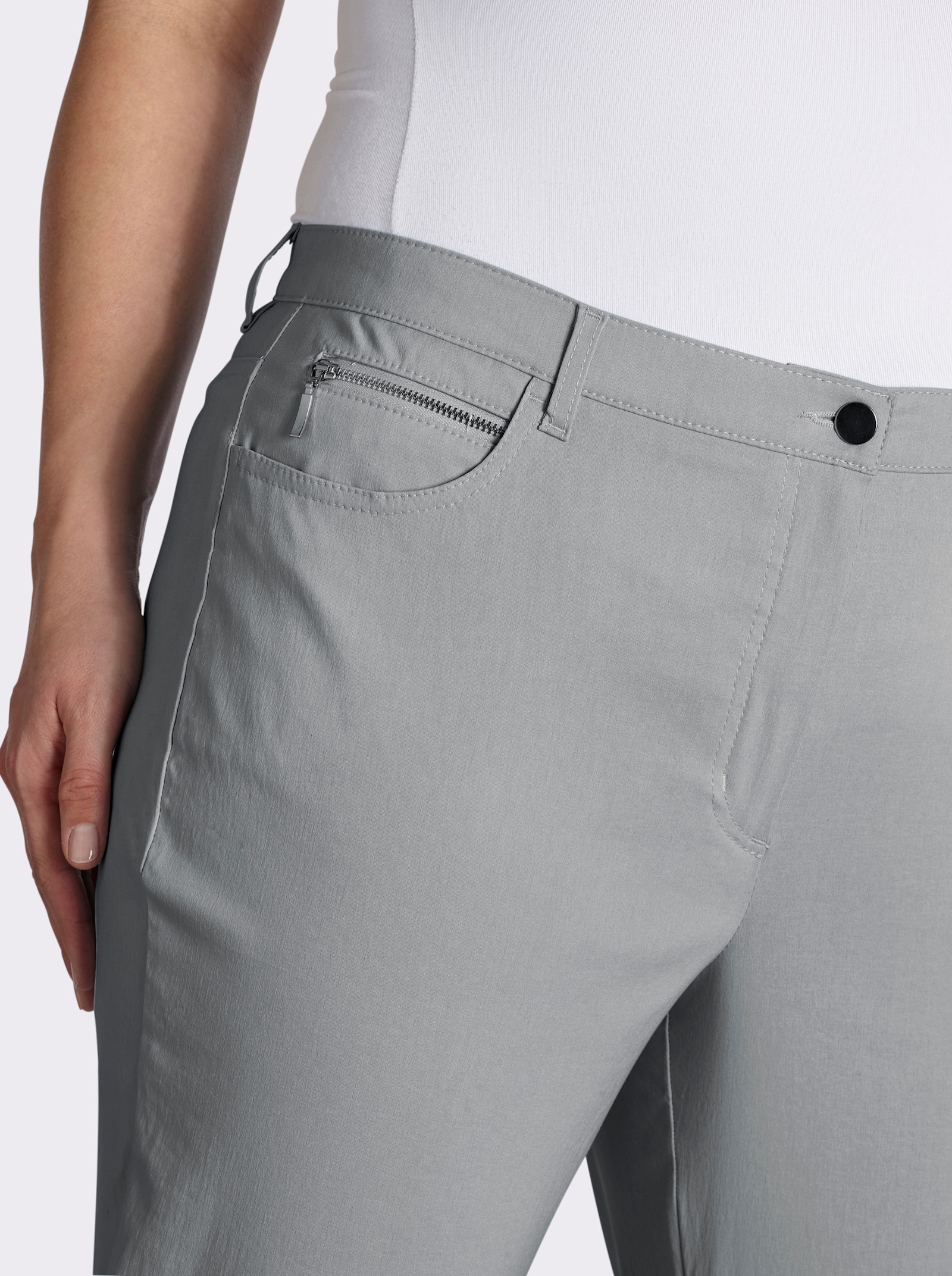 Stehmann Comfort line Stretch-Hose mit Zier-Taschen vorne - grau