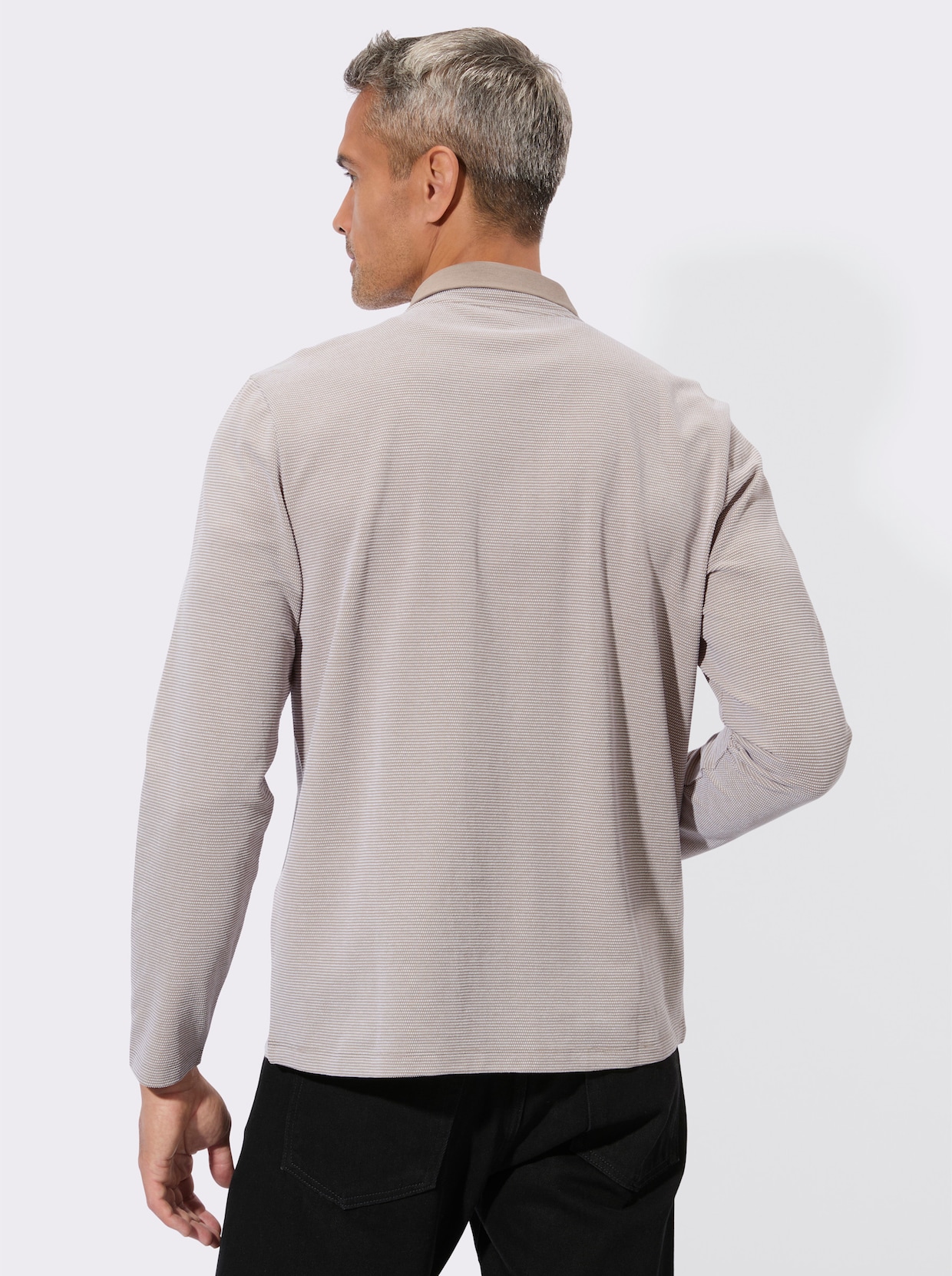 Sweatshirt mit Brusttasche - sesam-gemustert