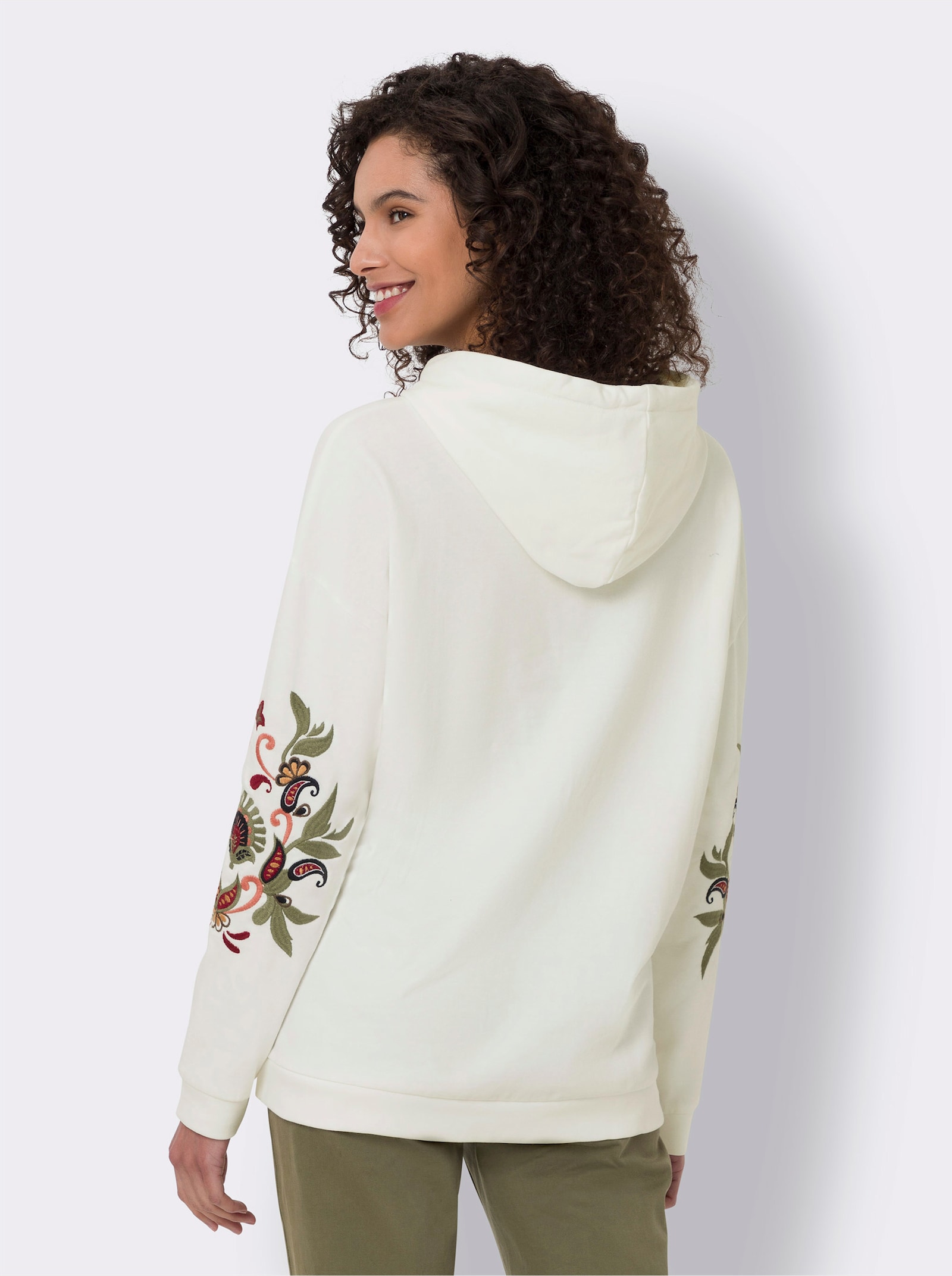 heine Hoodie mit Quaste - ecru-dunkeltaupe-gemustert