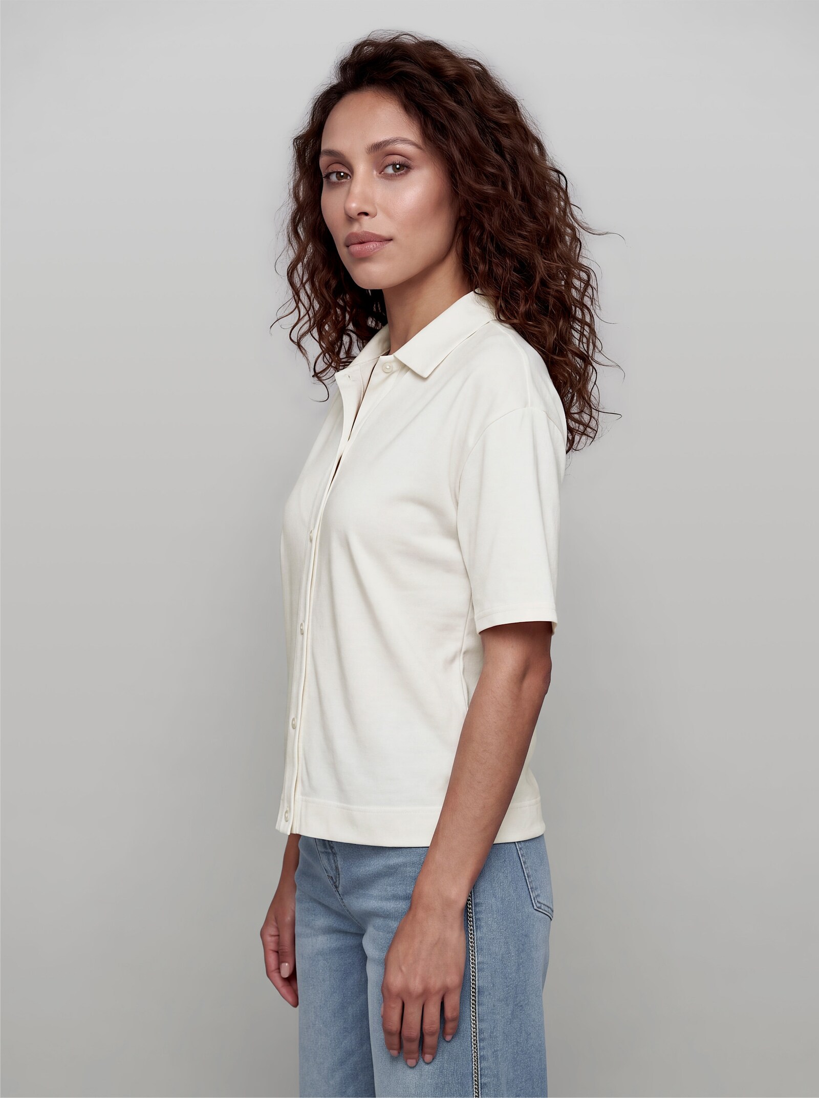 heine Blusenshirt mit Kragen - ecru