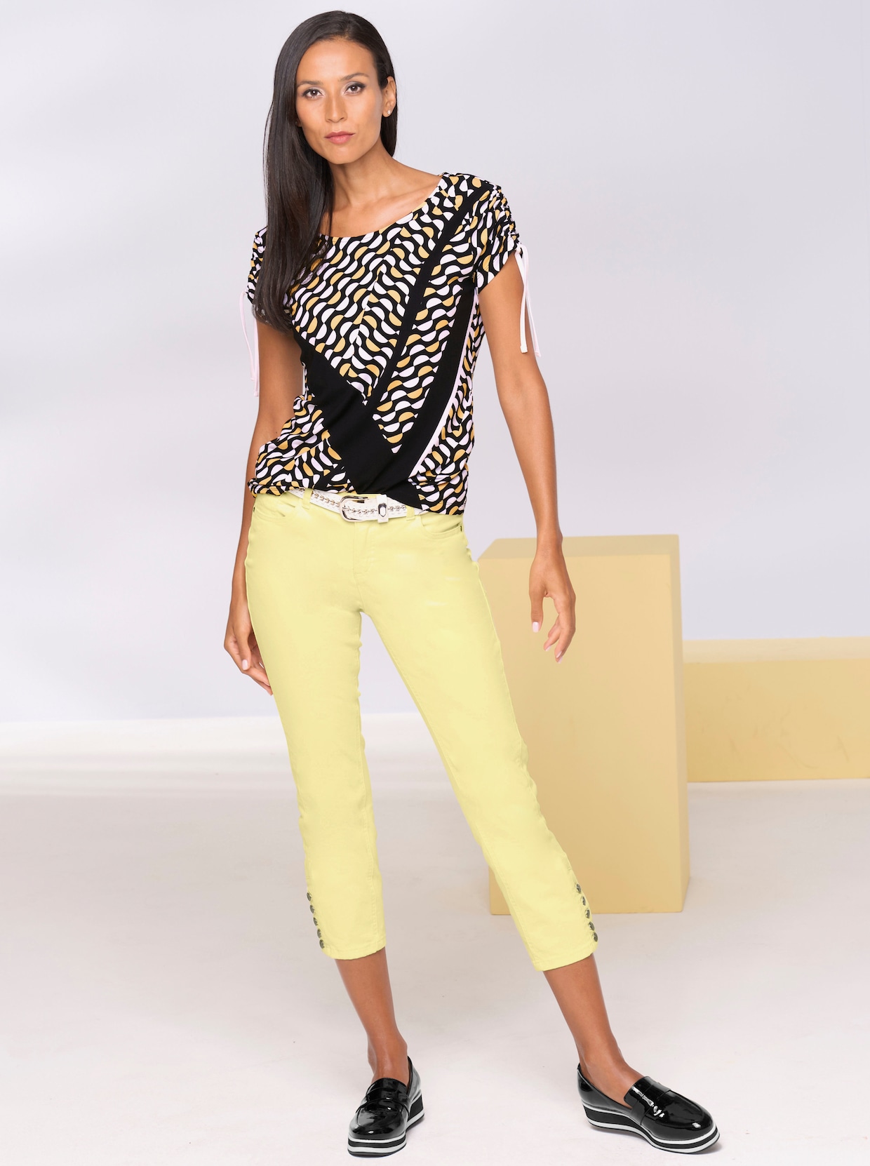 heine Pantalon effet ventre plat - jaune clair