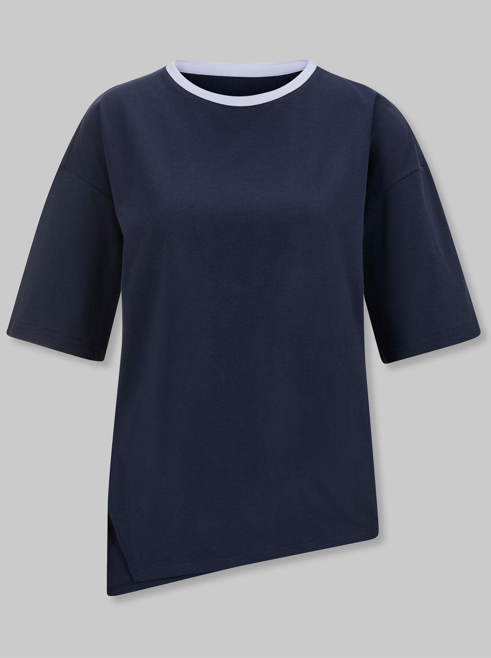 heine Kurzarmshirt mit asymmetrischem Saum - marine