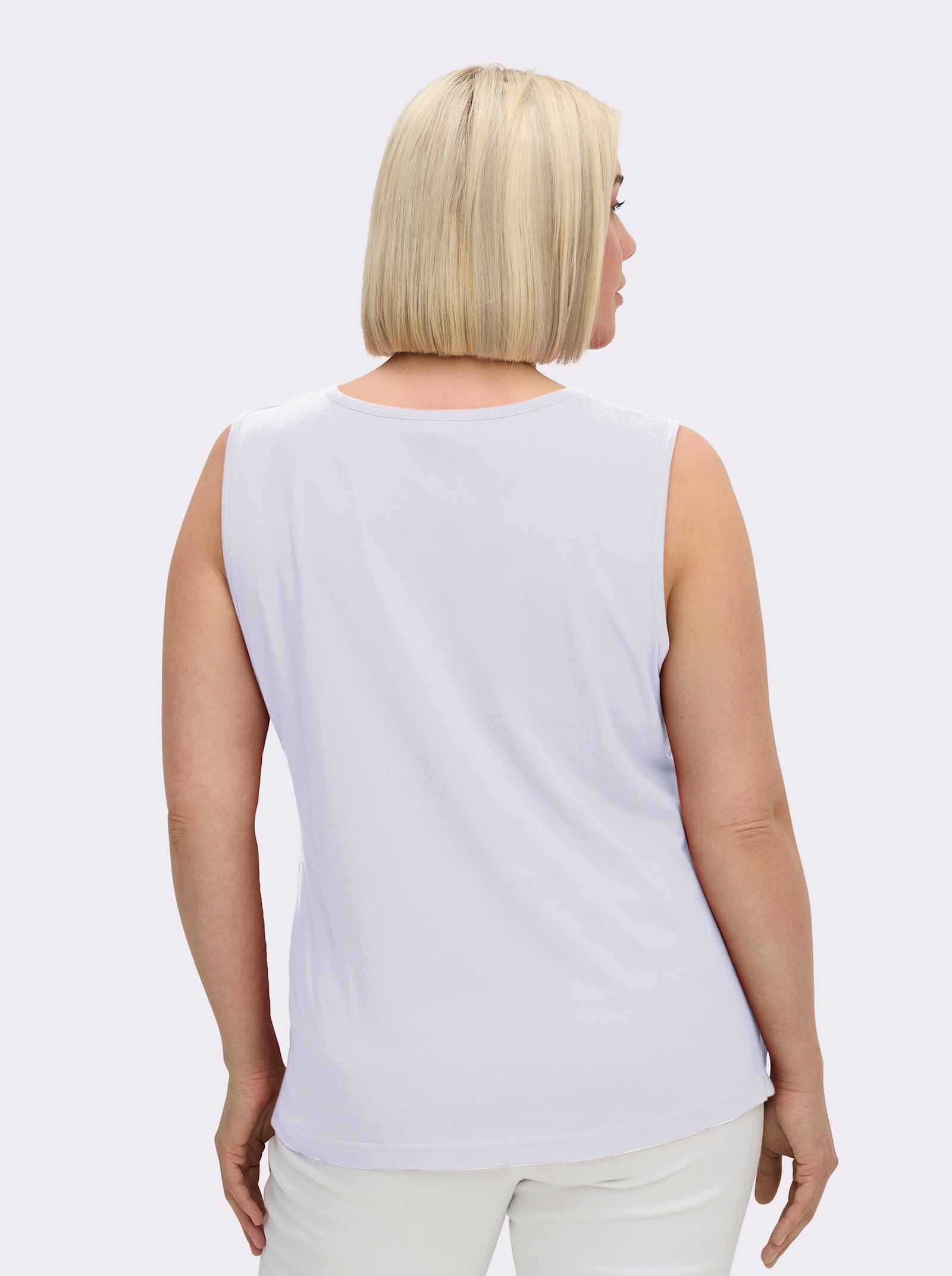 Shirttop mit Seitenschlitzen - weiß