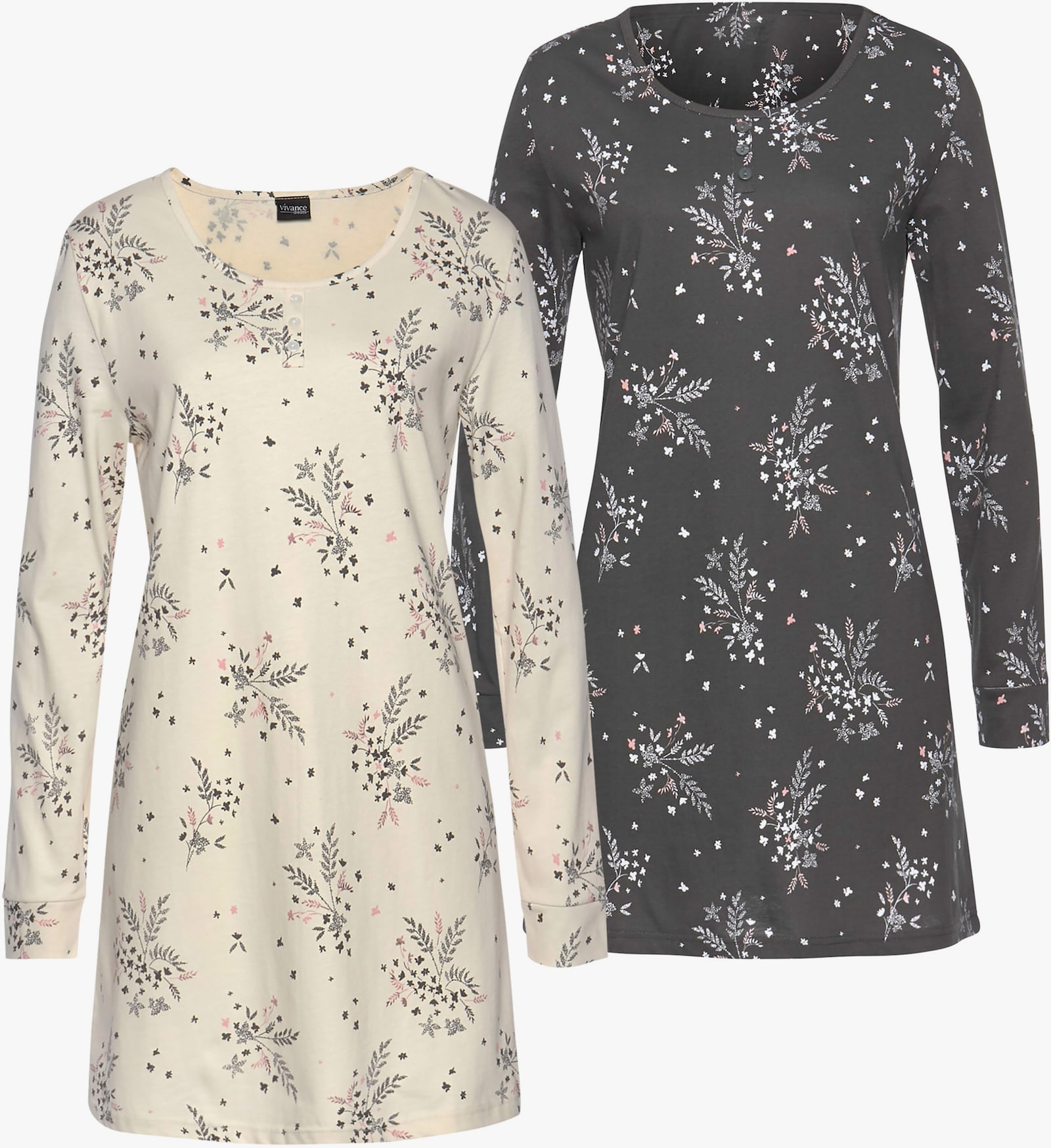 Vivance Dreams Chemise de nuit - anthracite+crème