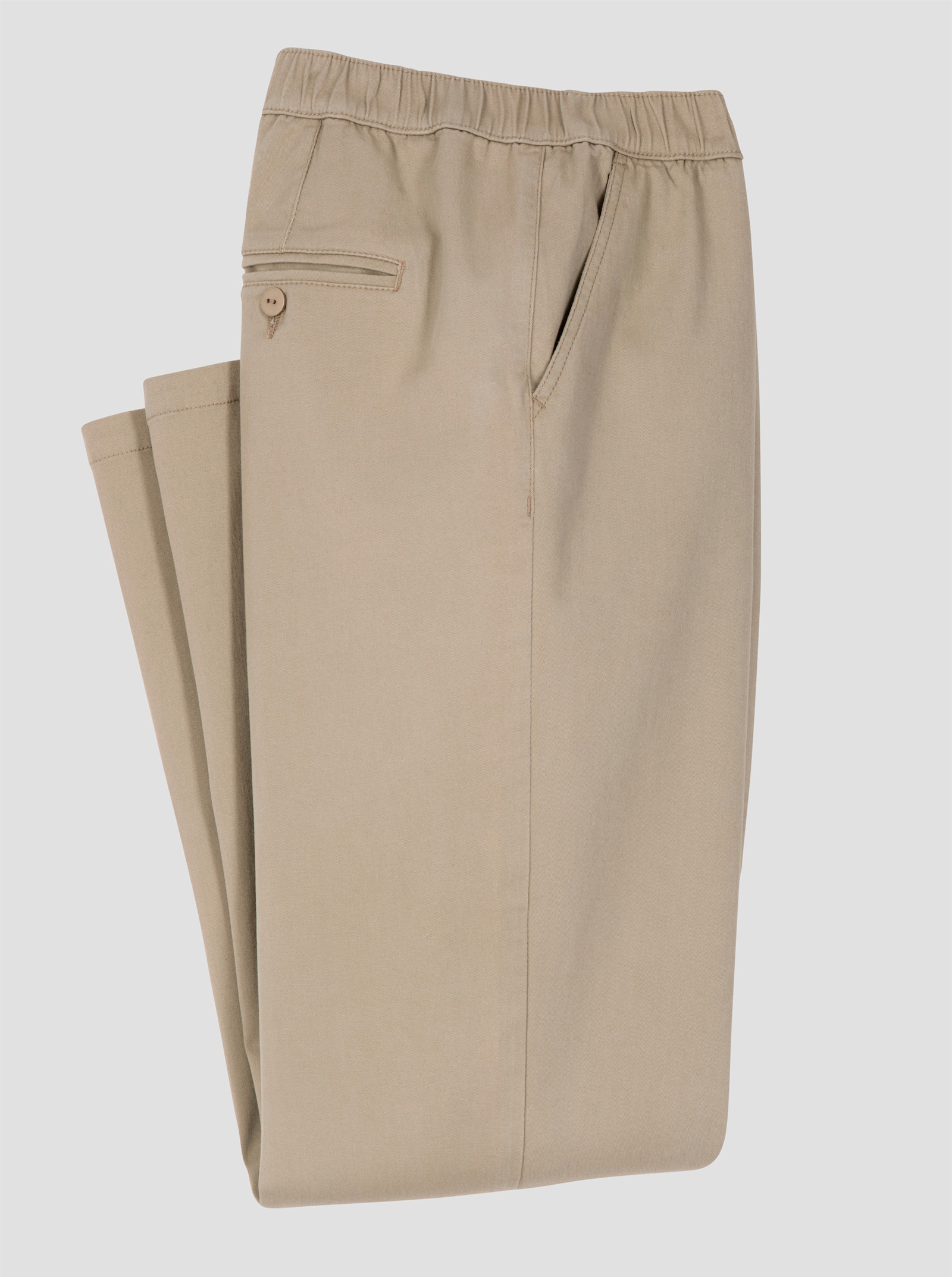 Comfortjeans met gestileerde ritssluitingoverslag - beige