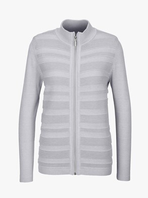 Strickjacke - hellgrau-meliert