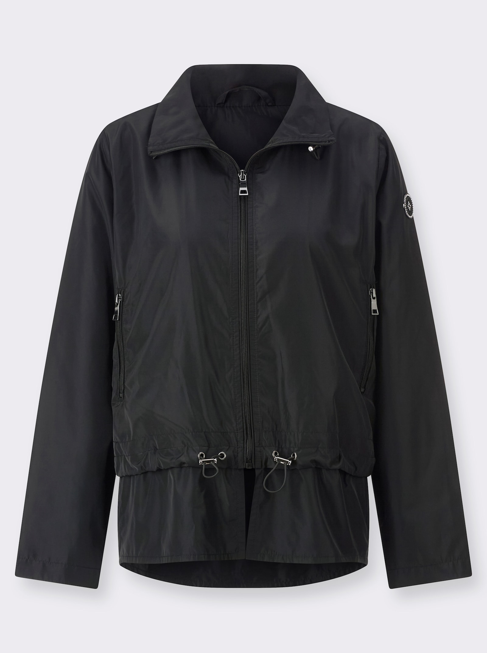 Blousonjack met tunnelkoord - zwart