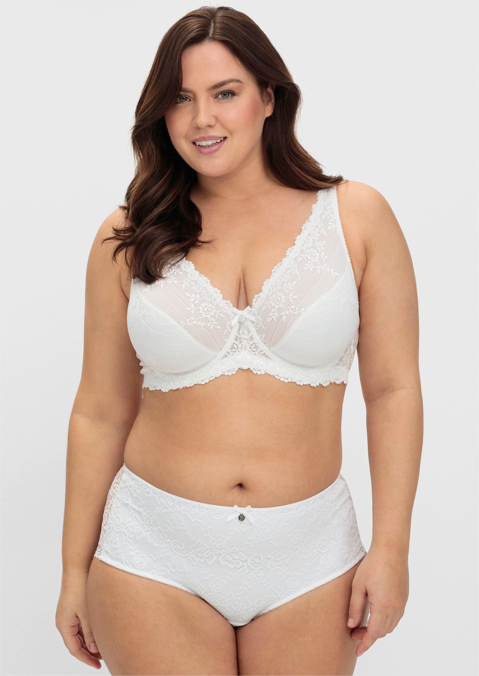 sheego Beugelbeha met kant - wit
