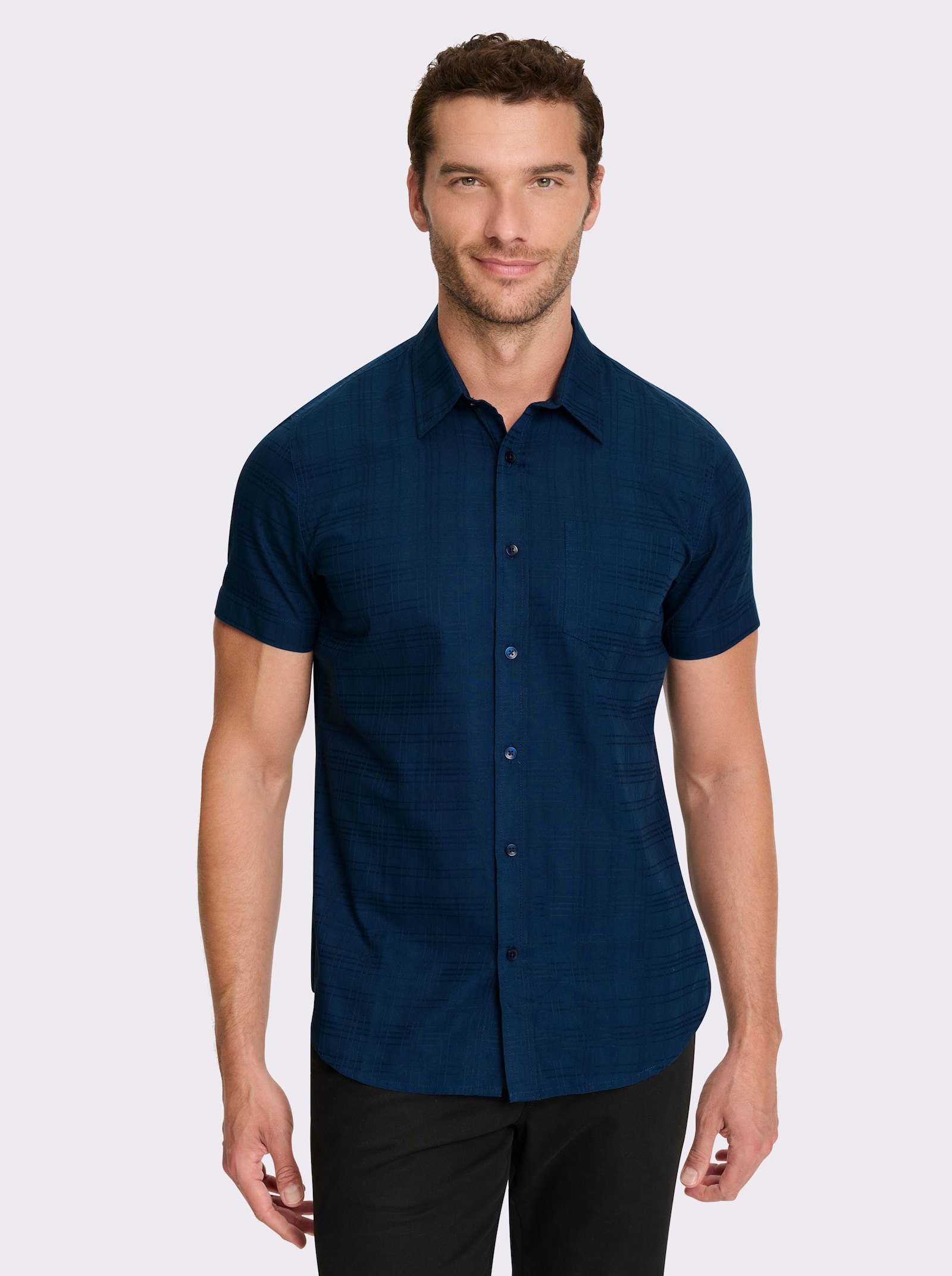 Catamaran Kurzarmhemd mit Falten im Rückteil - dunkelblau