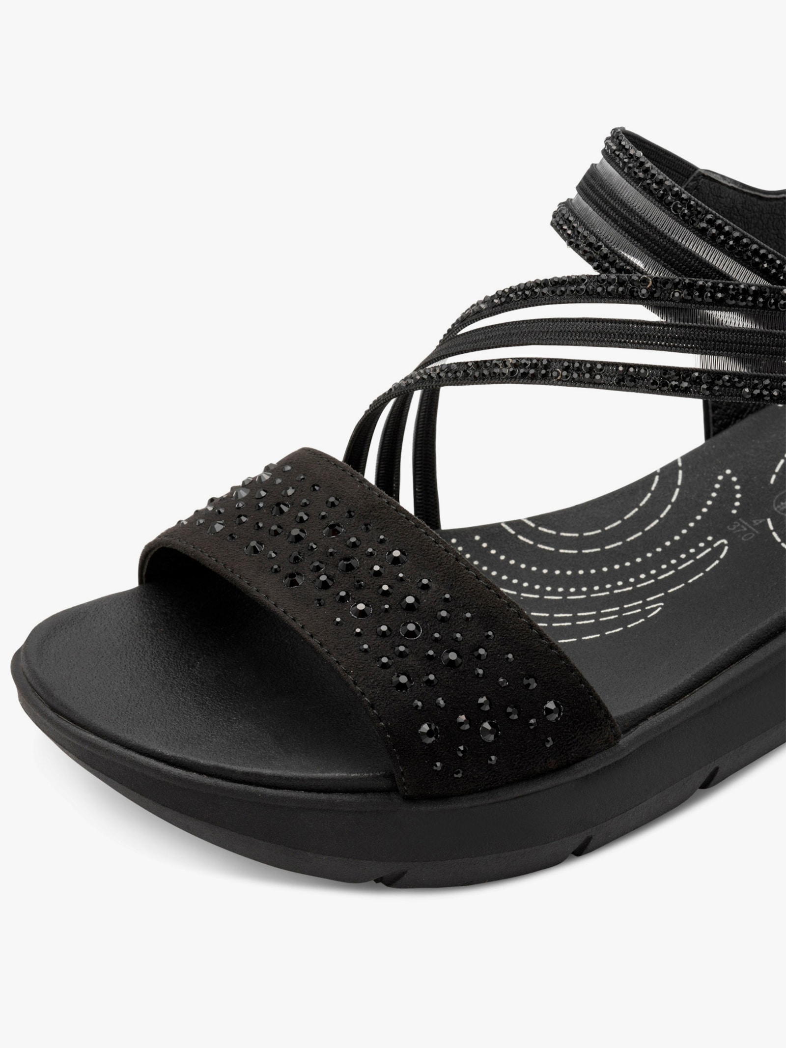 Jana Sandalette mit Perforation - schwarz