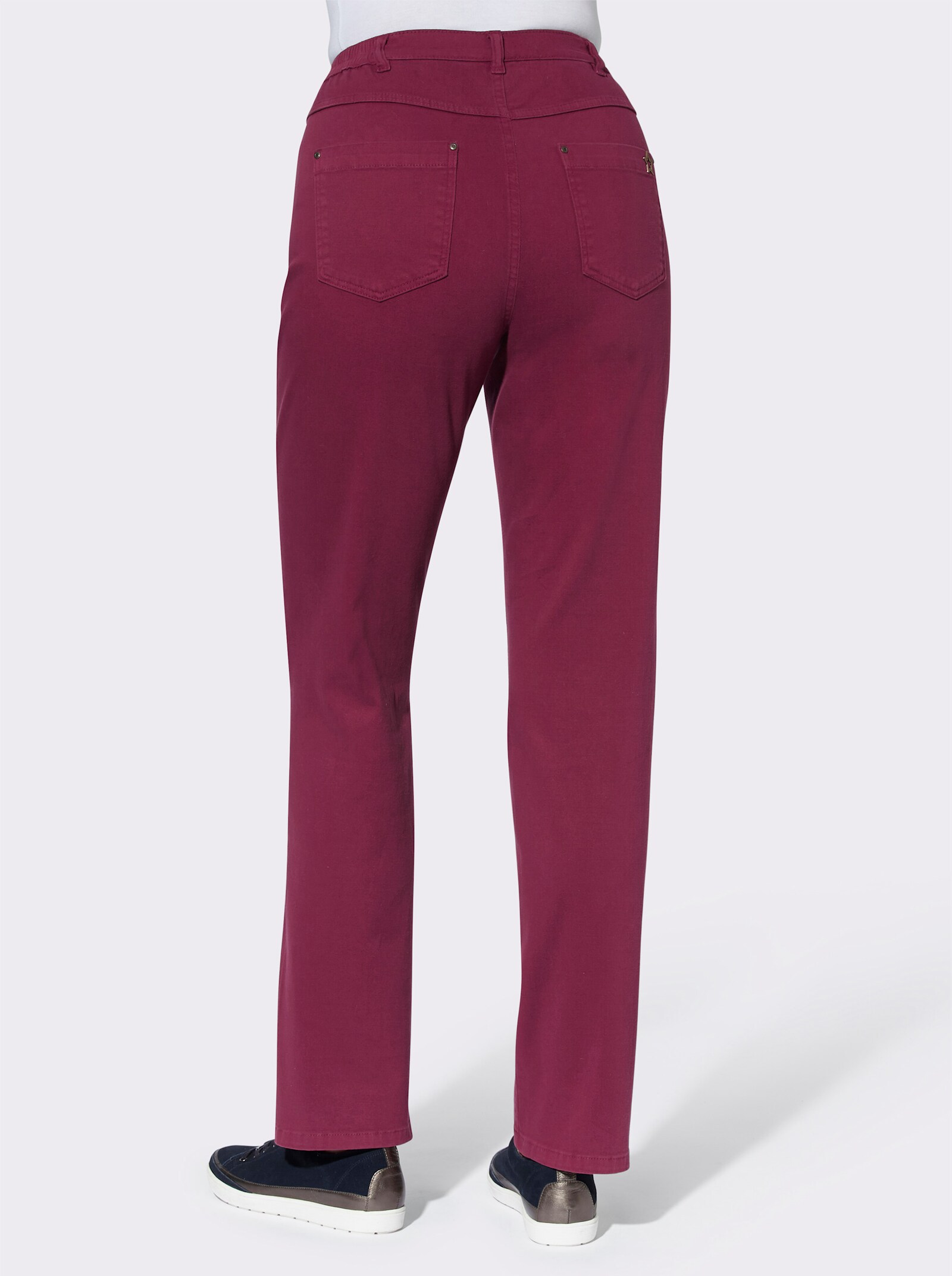 5-Pocket-Hose mit seitlichem Dehnbund - bordeaux