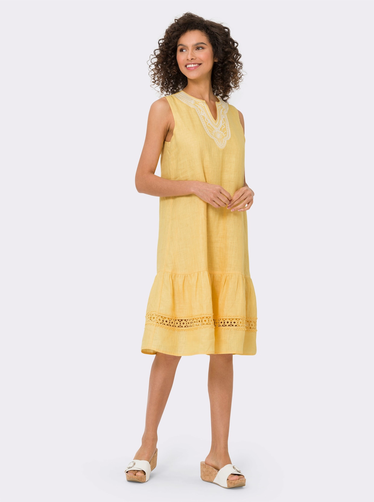 heine Webkleid - gelb