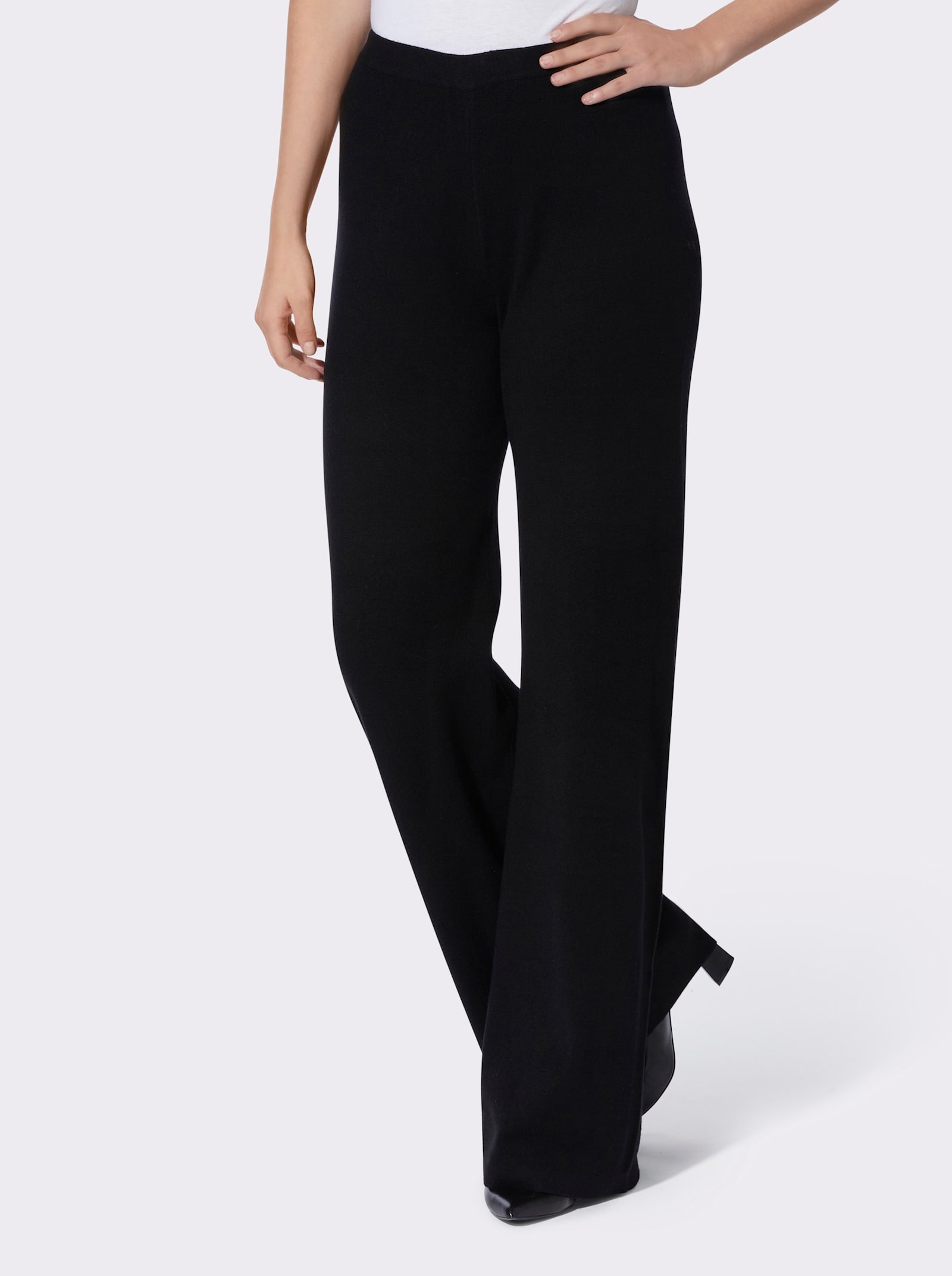 heine Strickhose mit weiten Beinen - schwarz