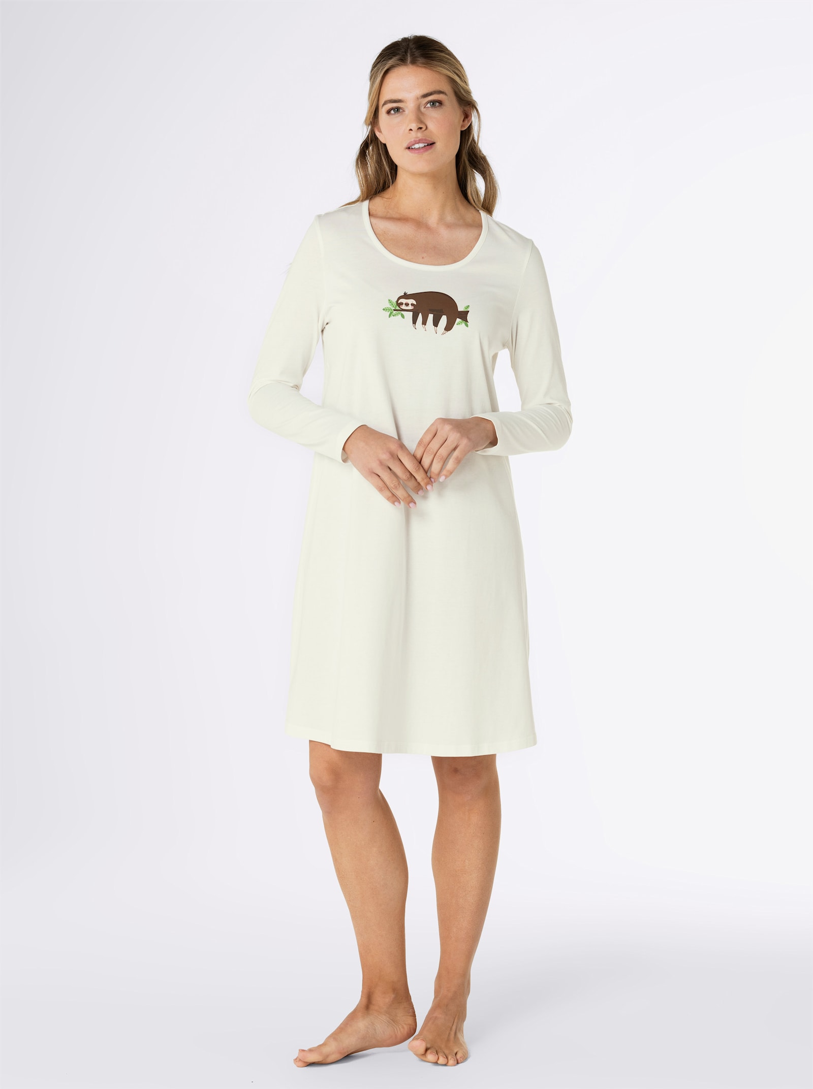 wäschepur Sleepshirts - ecru + apfel