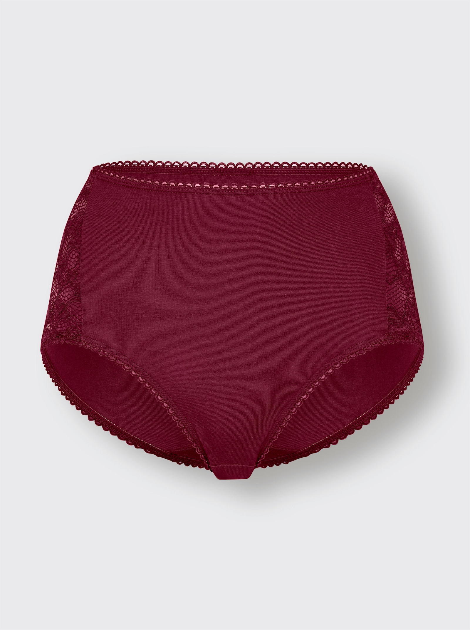 wäschepur Taillenslip mit breitem Spitzen-Einsatz - bordeaux