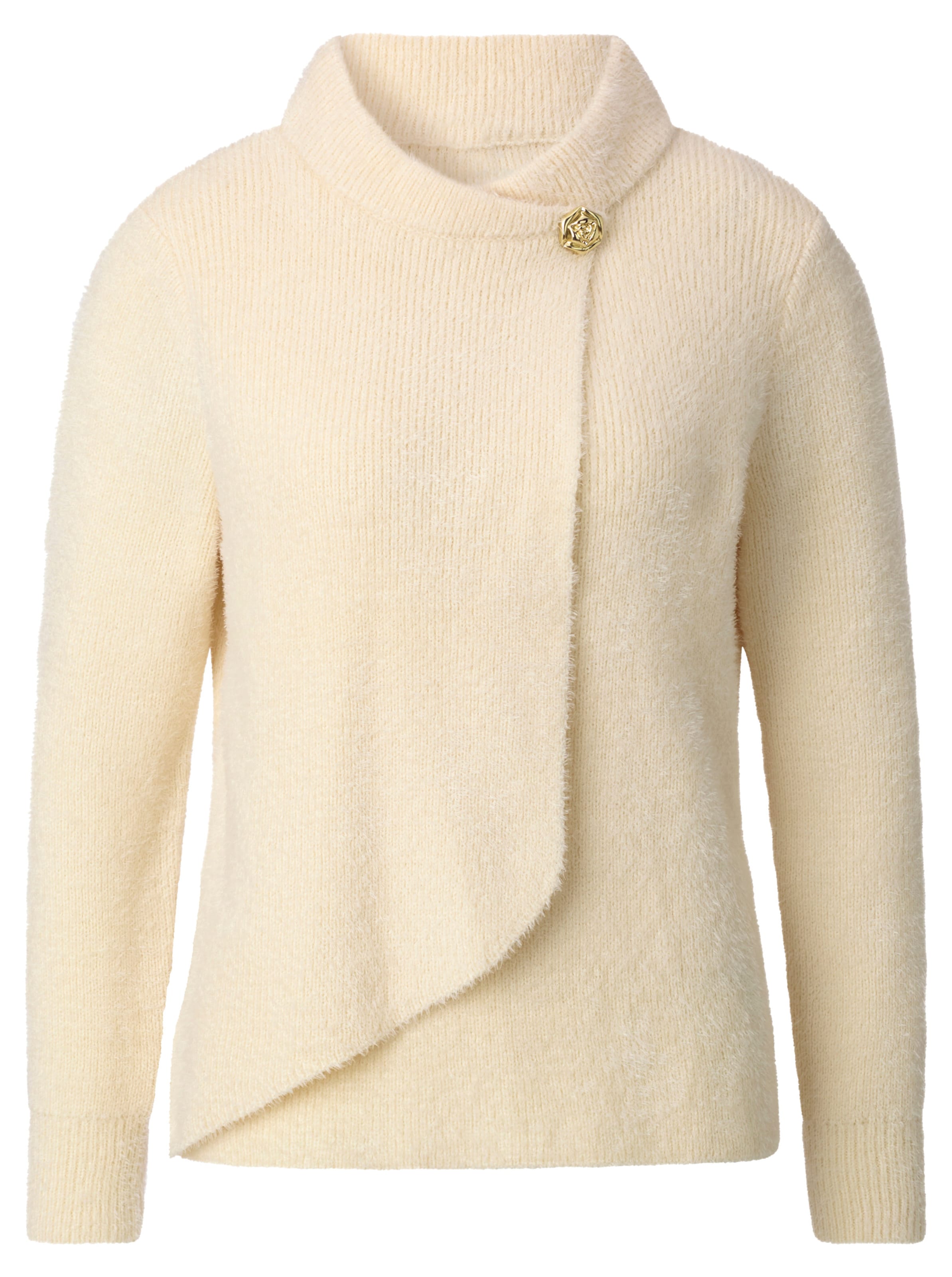 Champagner Langarm-Pullover