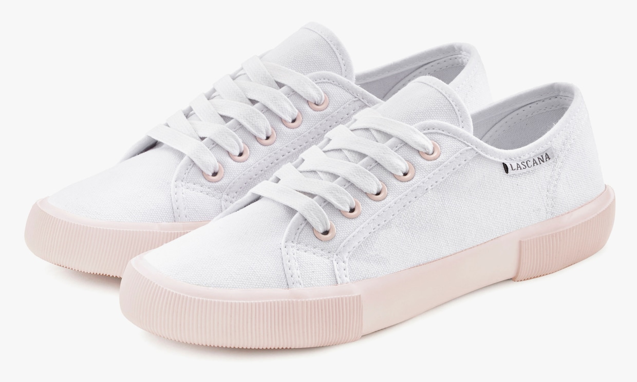 LASCANA Sneaker - wit/roze