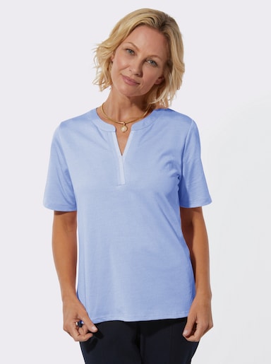 Kurzarmshirt in formstabiler Jersey-Qualität - eisblau