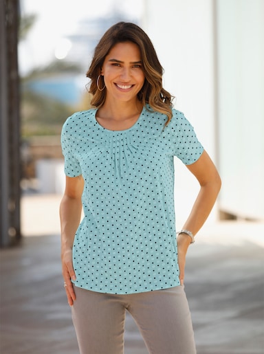 Shirt met korte mouwen - mint gedessineerd