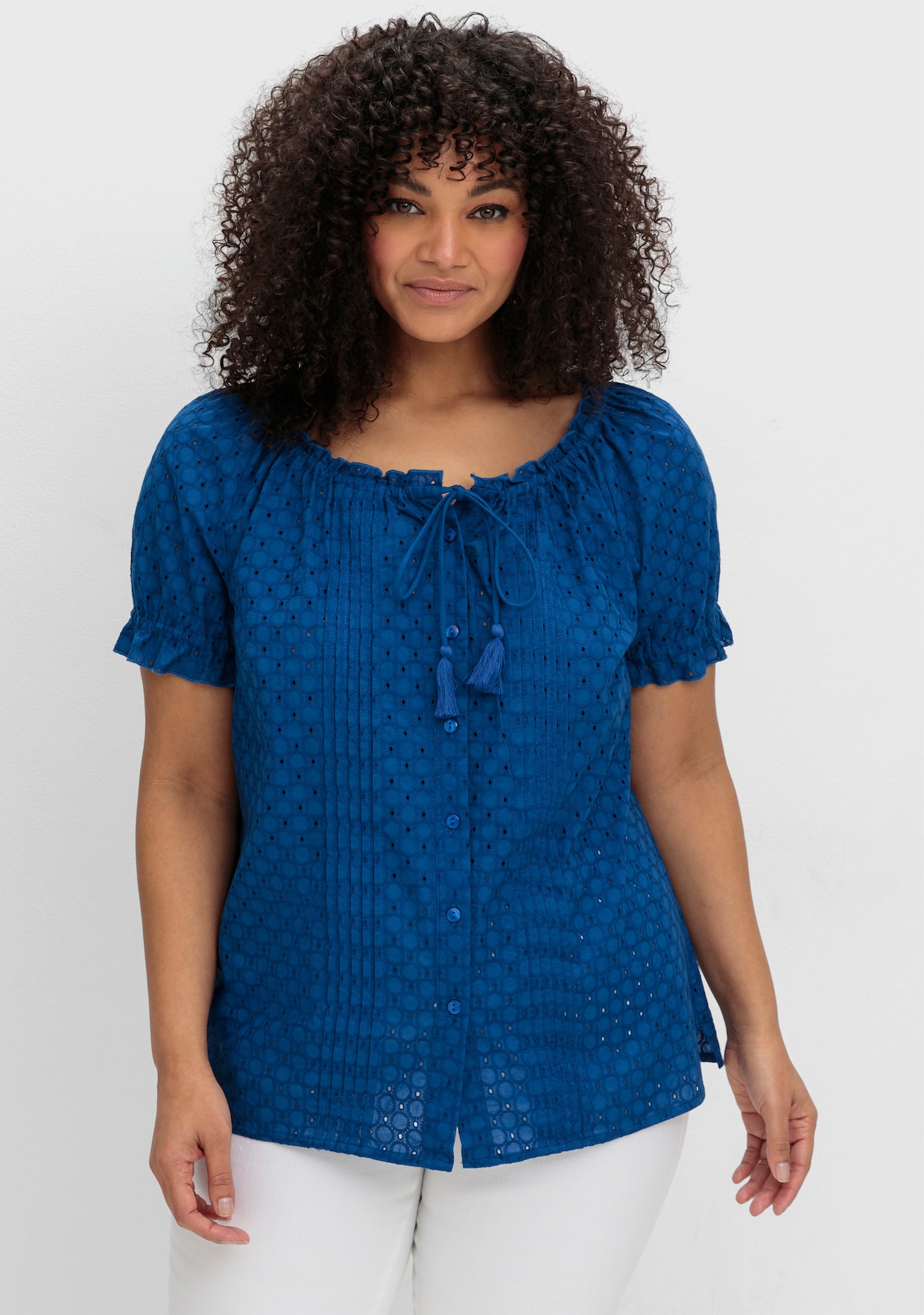 sheego by Joe Browns Blouse met korte mouwen - bosbes