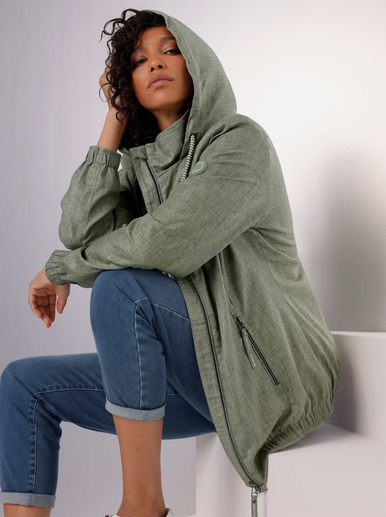 CREATION L PREMIUM Jacke - khaki-meliert