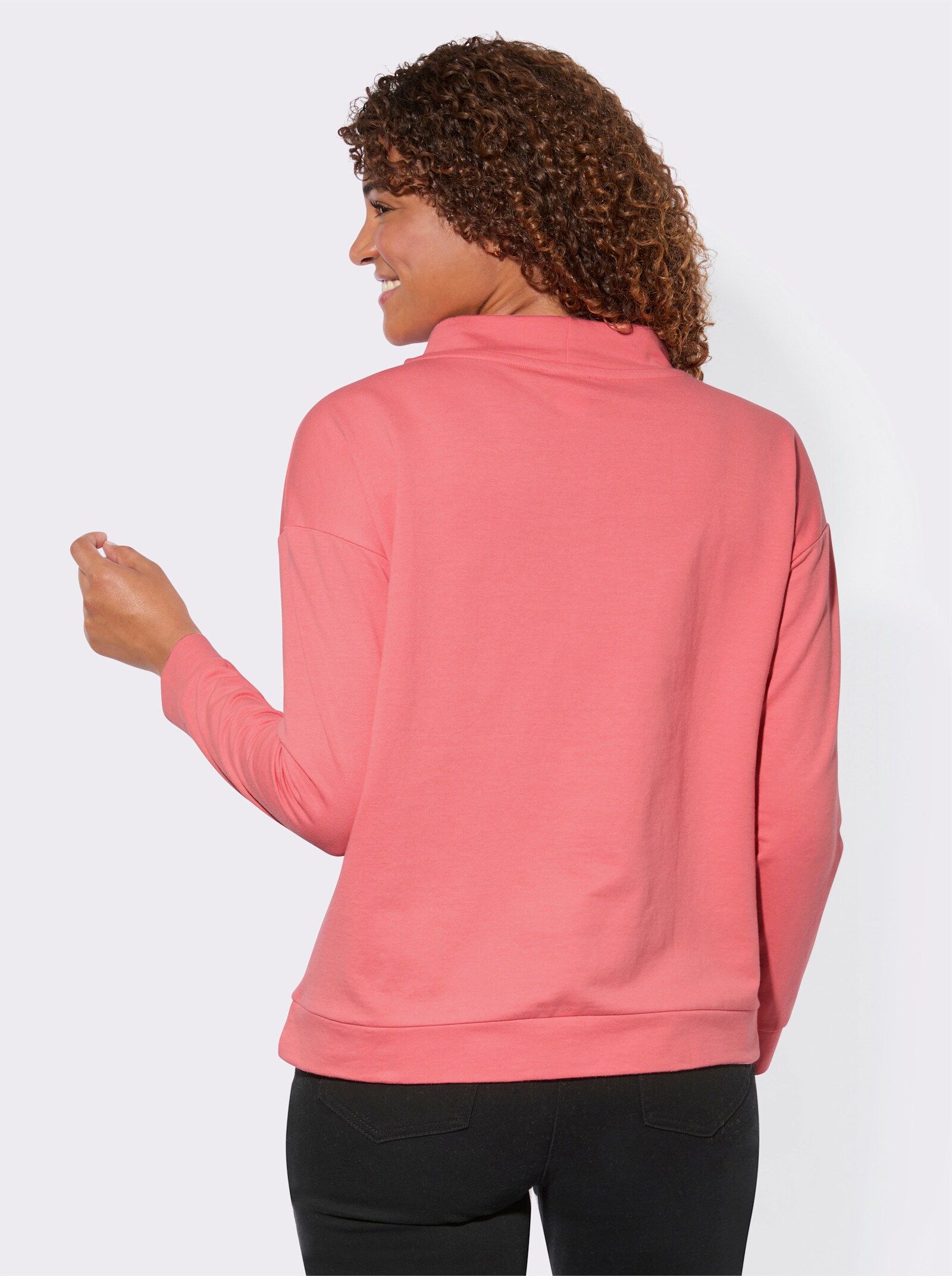 Sweatshirt mit Kordelzug - flamingo