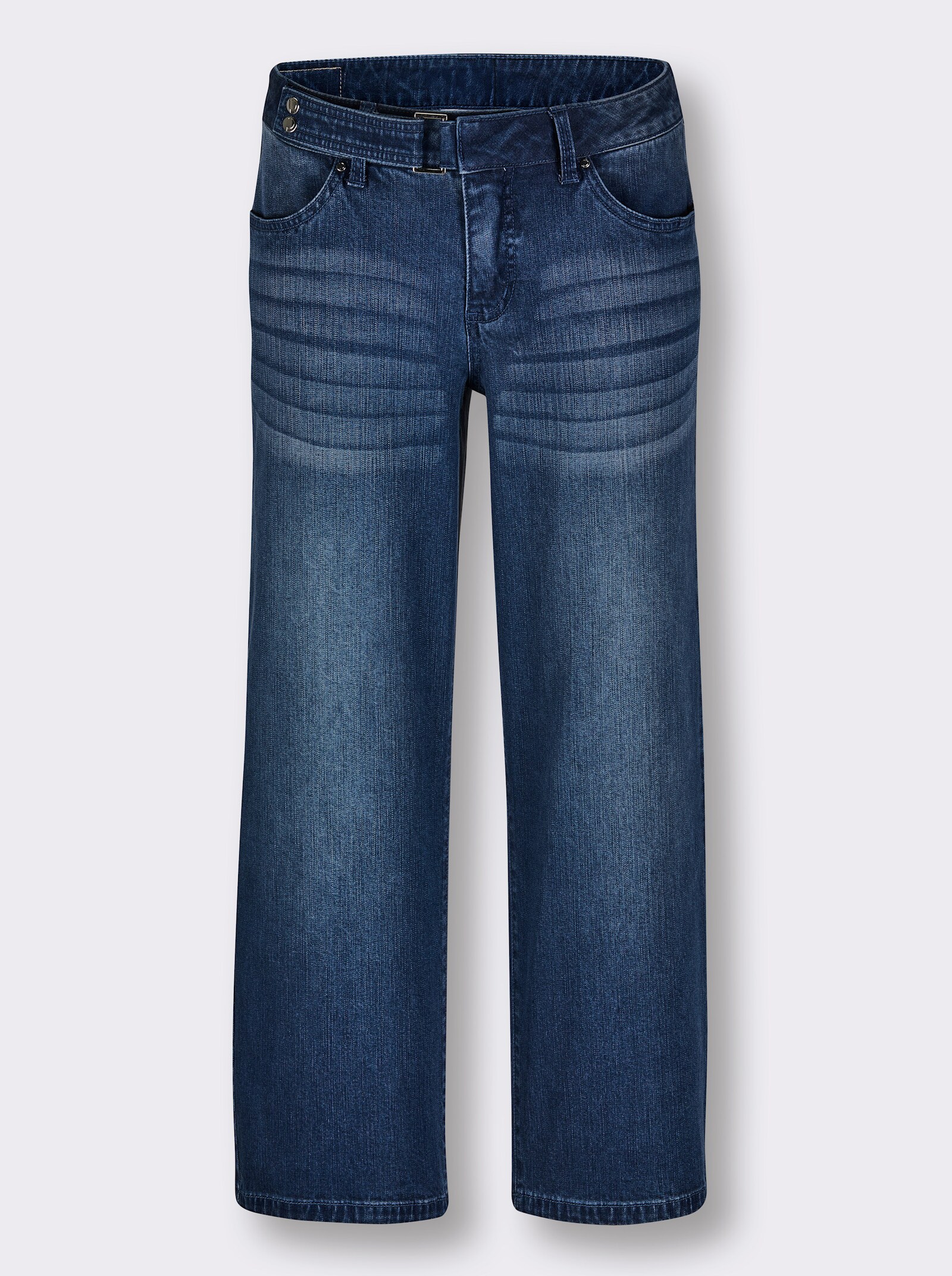 CREATION L PREMIUM Stretch-Jeans mit Stickerei - blue-stone-washed