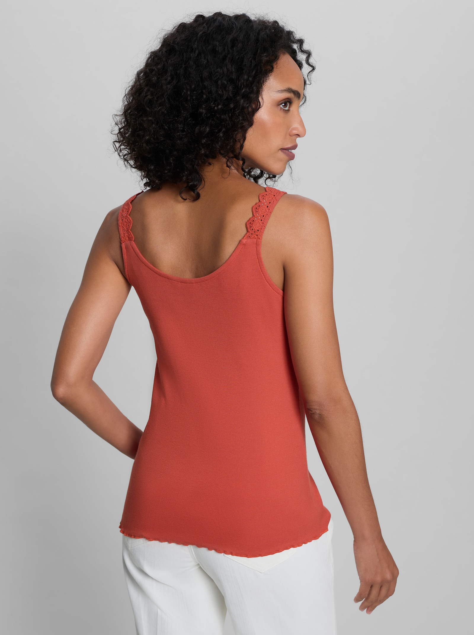 heine Shirttop mit Spitze - terra