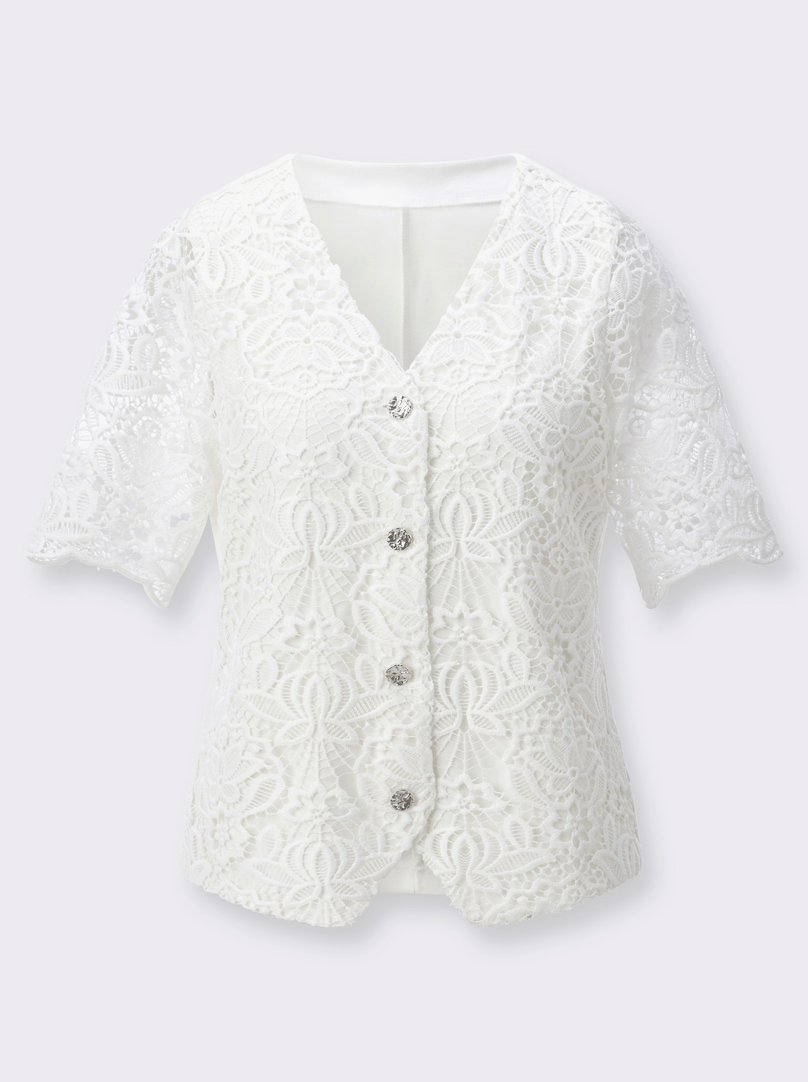 Shirtjacke , vorne blickdicht - ecru