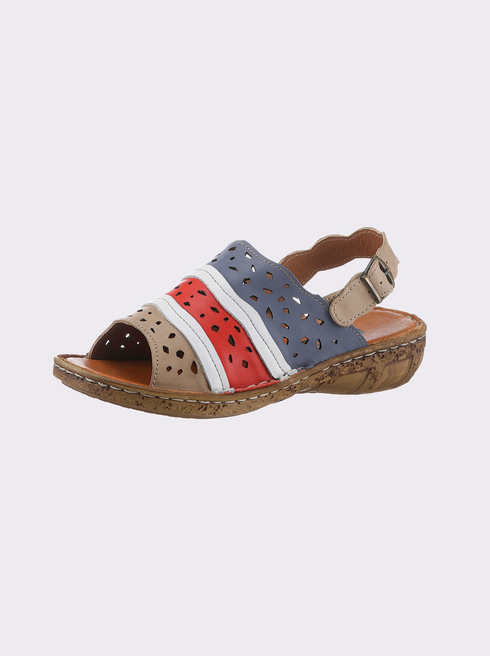 airsoft modern+ Sandaal in meerkleurige look - jeansblauw/rood