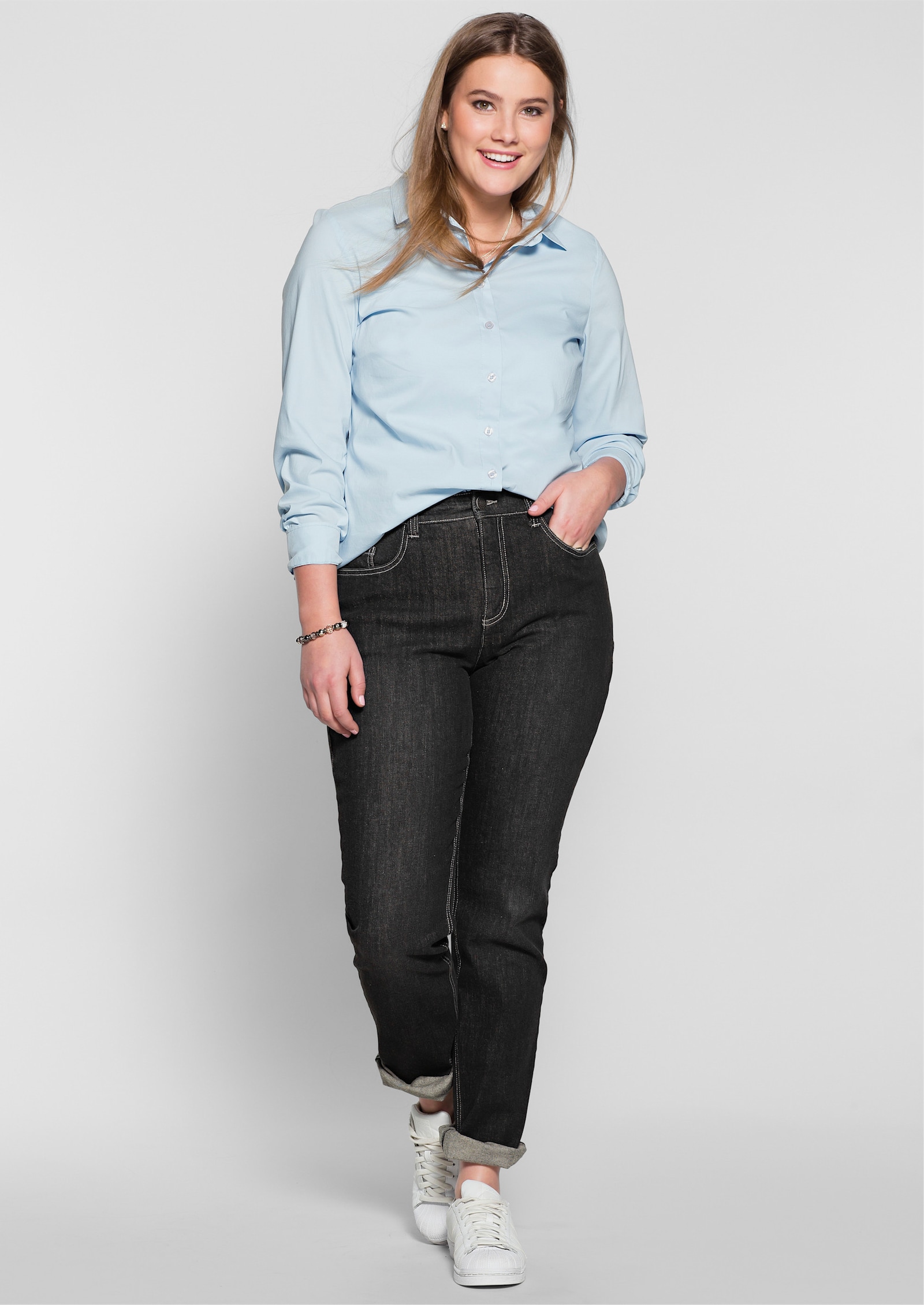 sheego Shaping jeans in recht model - black denim