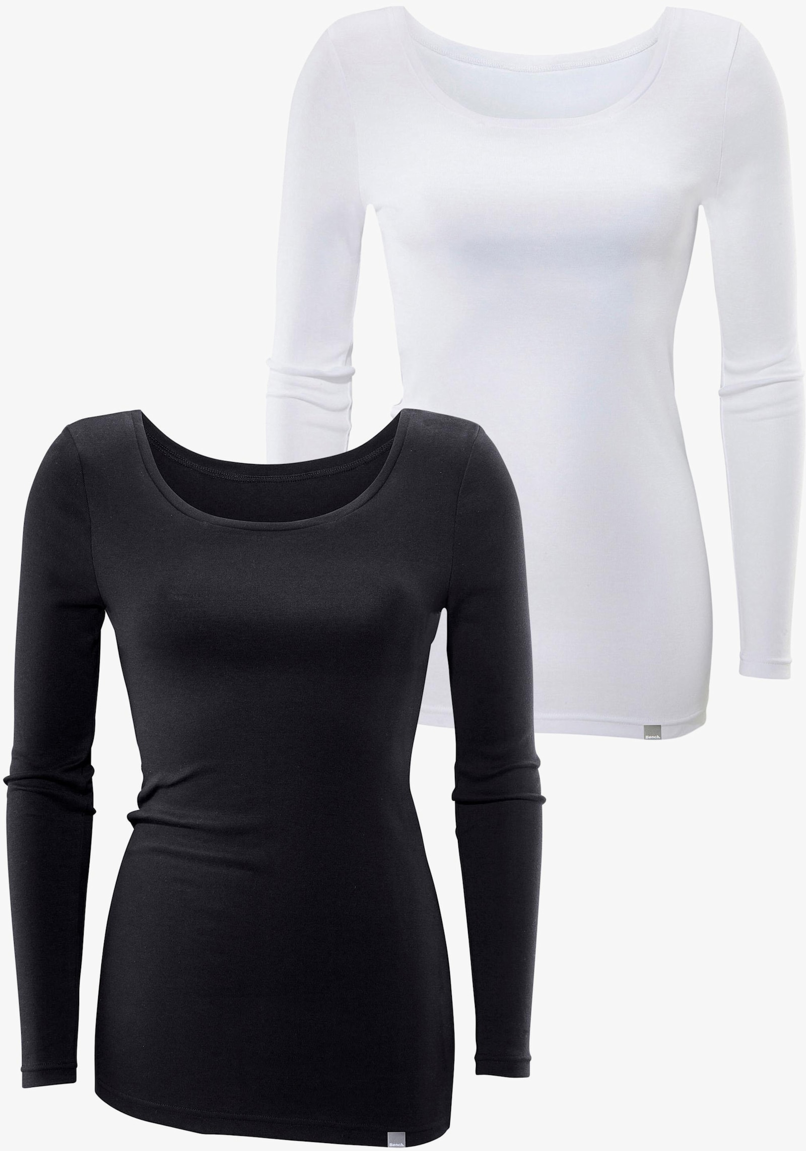 Bench. Shirt met lange mouwen - zwart, wit