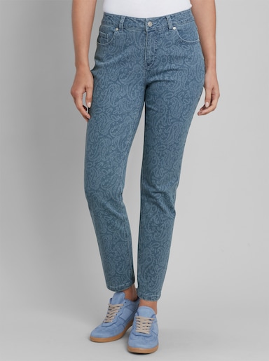heine 5-Pocket-Jeans mit Paisley-Muster - blue-bleached