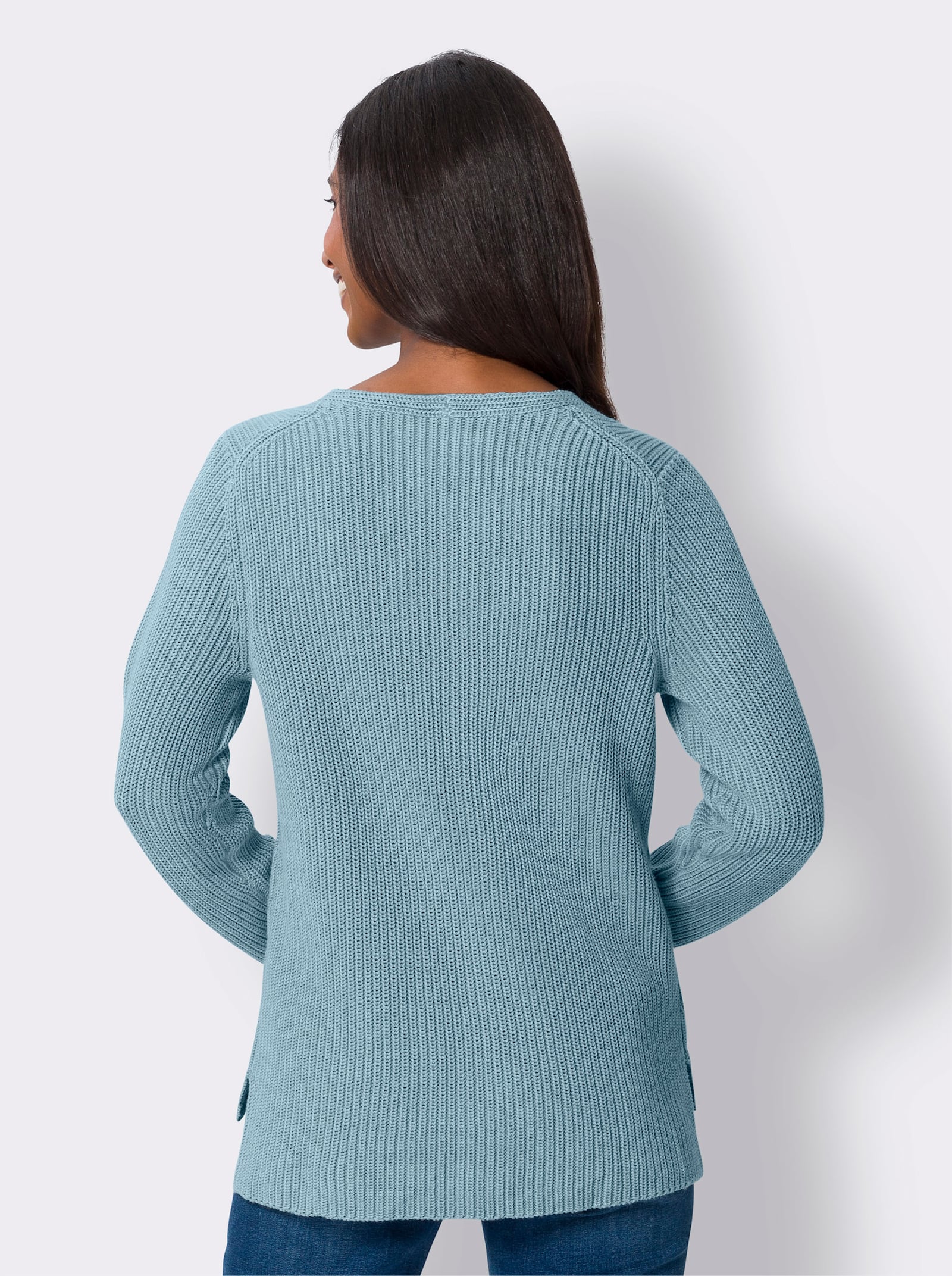 heine Pullover im Rippenstrick - aqua