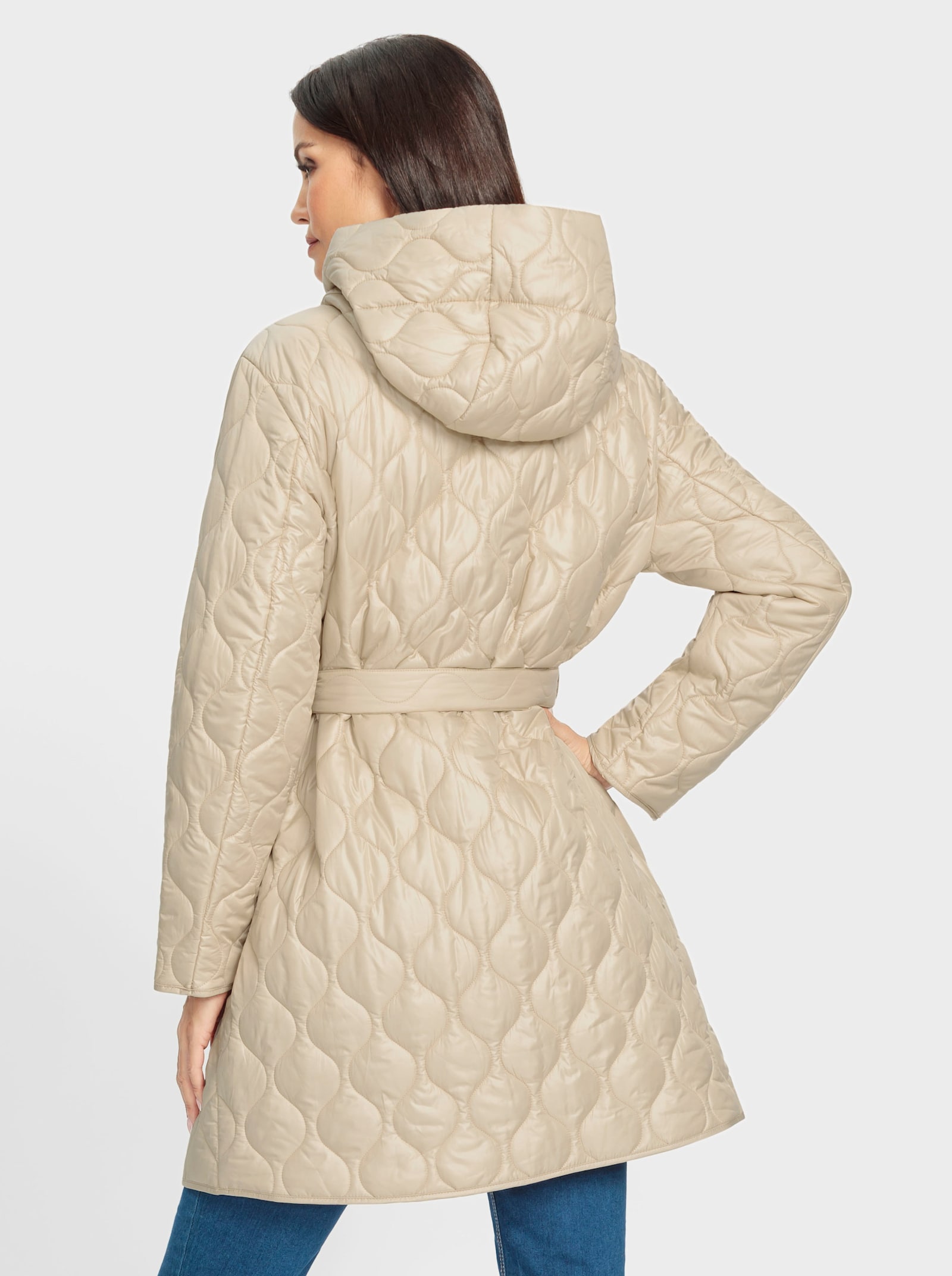 heine Steppmantel mit Kapuze - beige