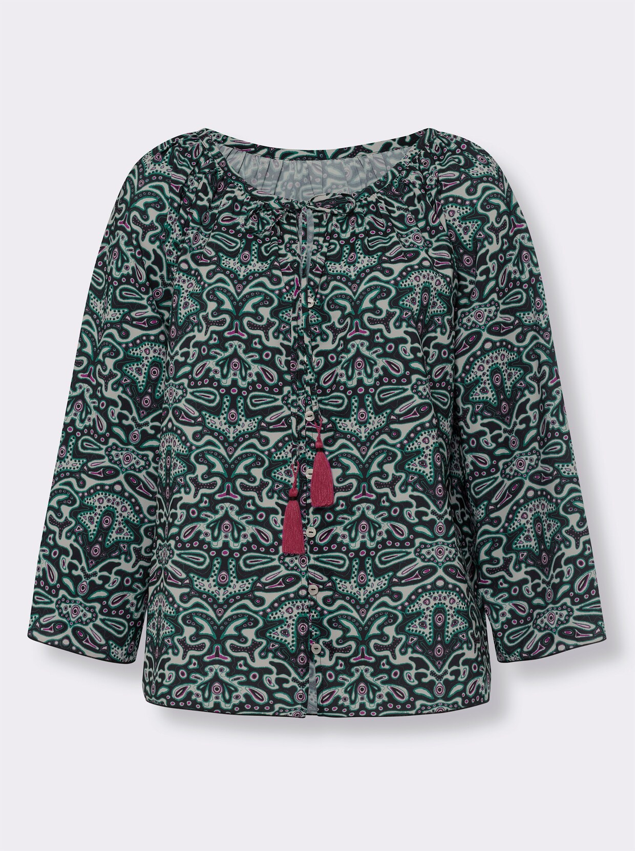 heine Blouse met print - groen/ivoor bedrukt