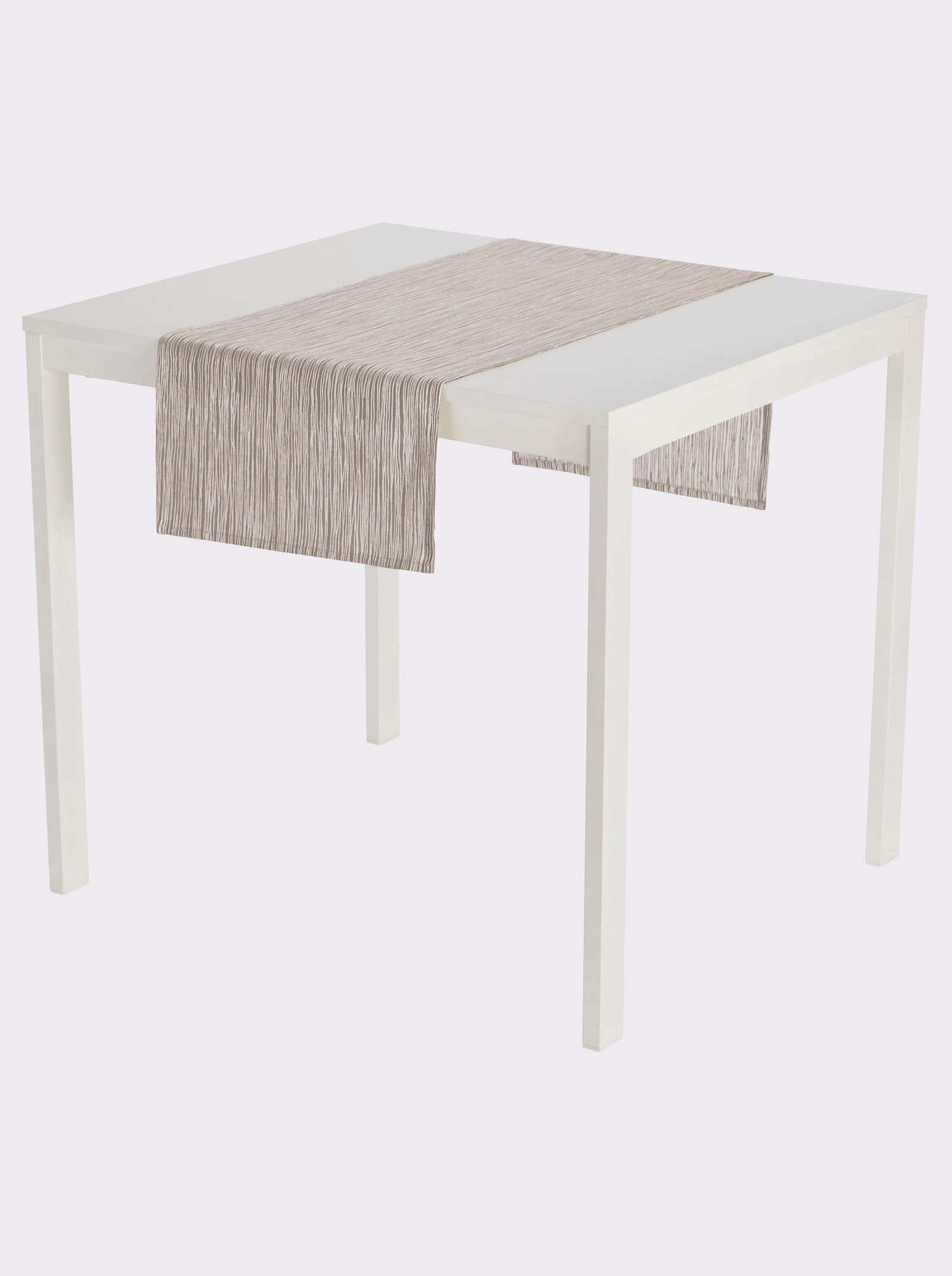 Tafelkleed met lijnenpatroon, onderhoudsarm - taupe