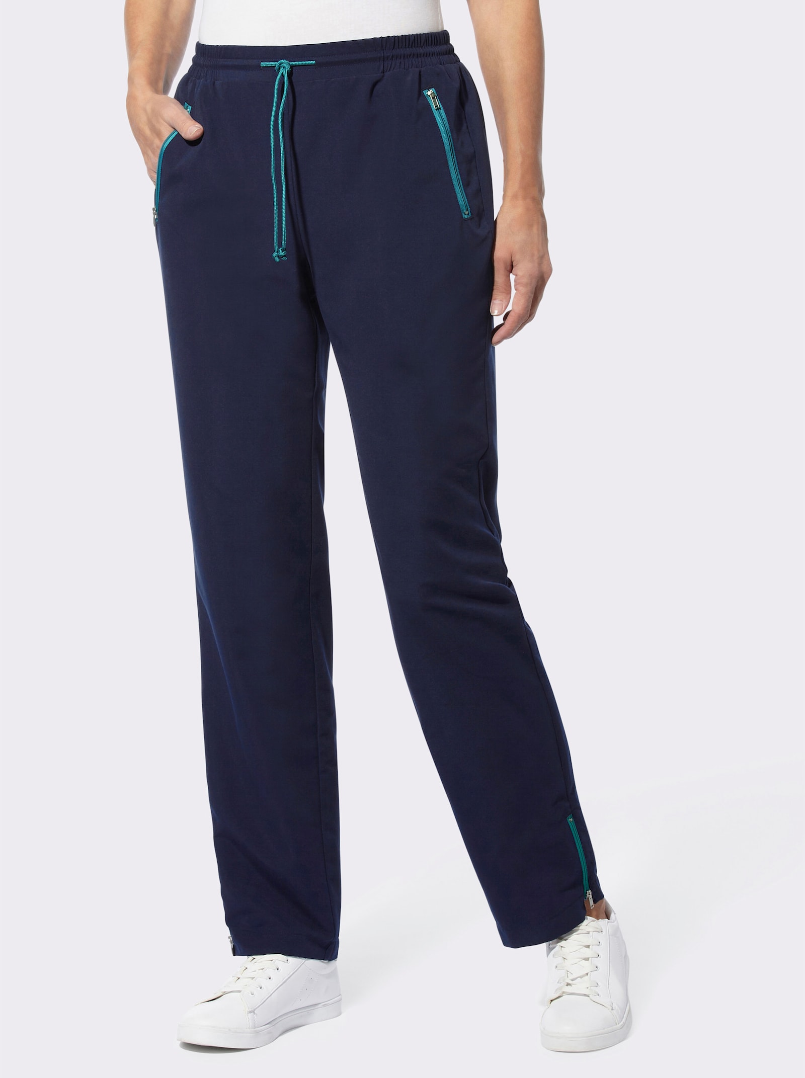 Freizeithose mit kontrastfarbigen Akzenten - marine