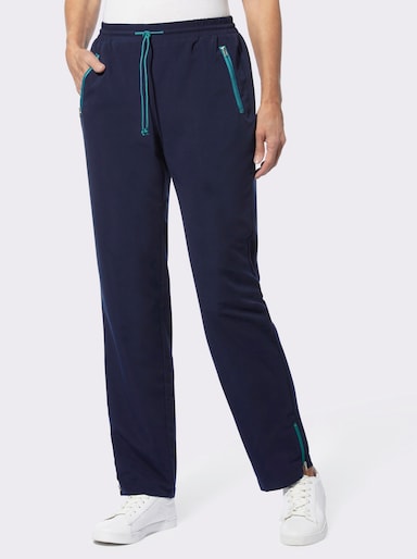 Freizeithose mit kontrastfarbigen Akzenten - marine