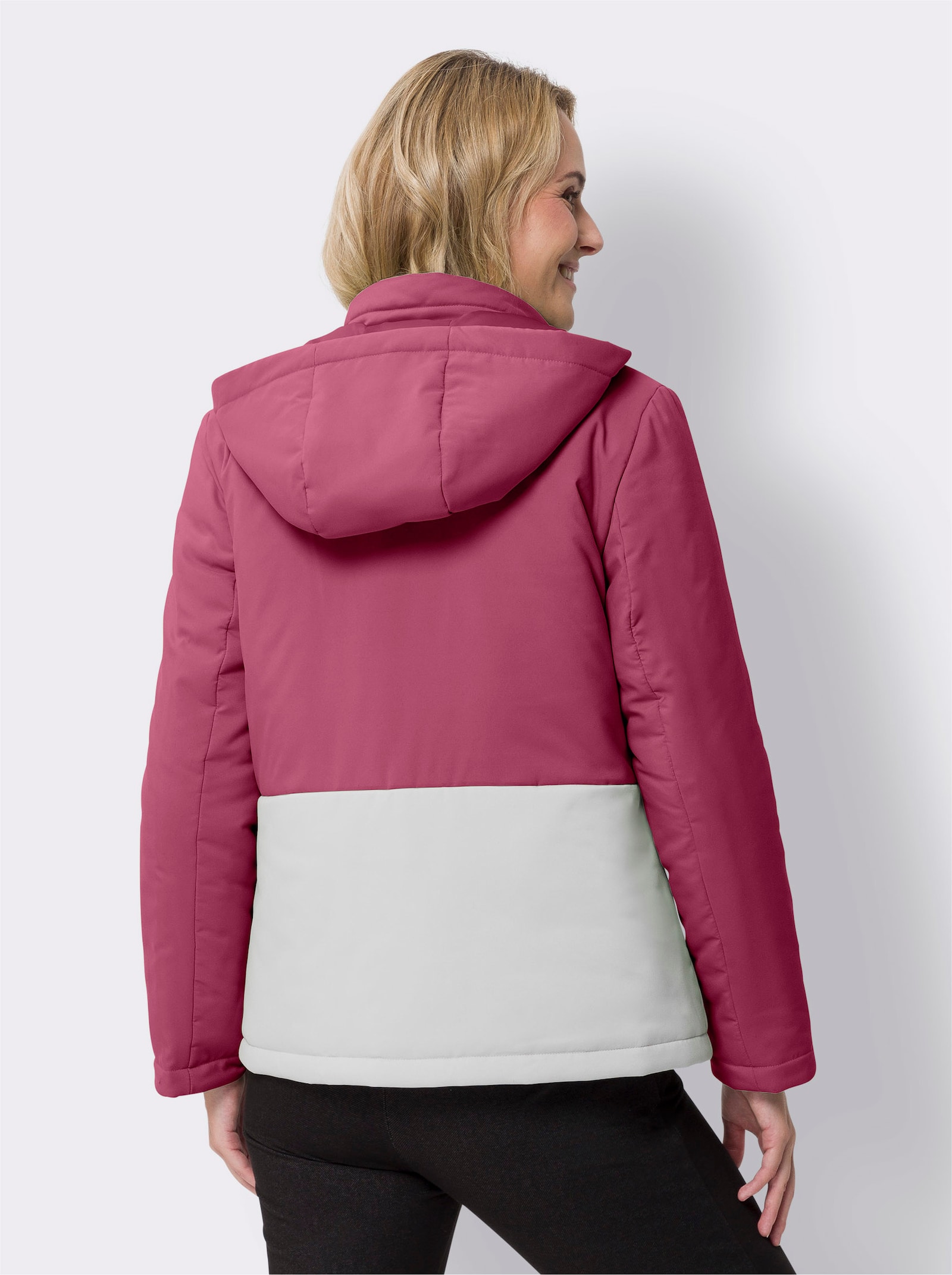 Jacka med färgblock - ljung-ljusgrå