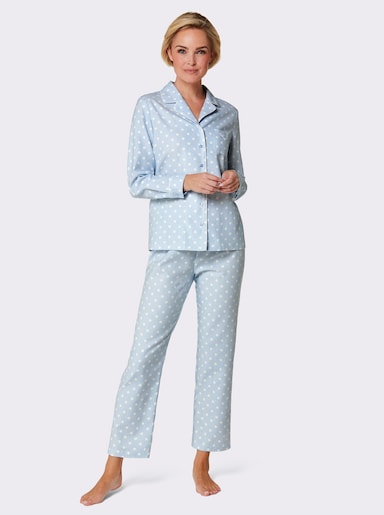 wäschepur Pyjama im Mustermix - eisblau
