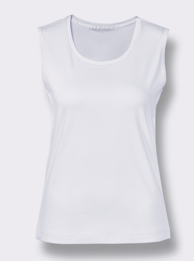 CREATION L PREMIUM Baumwoll-Shirttop - weiß