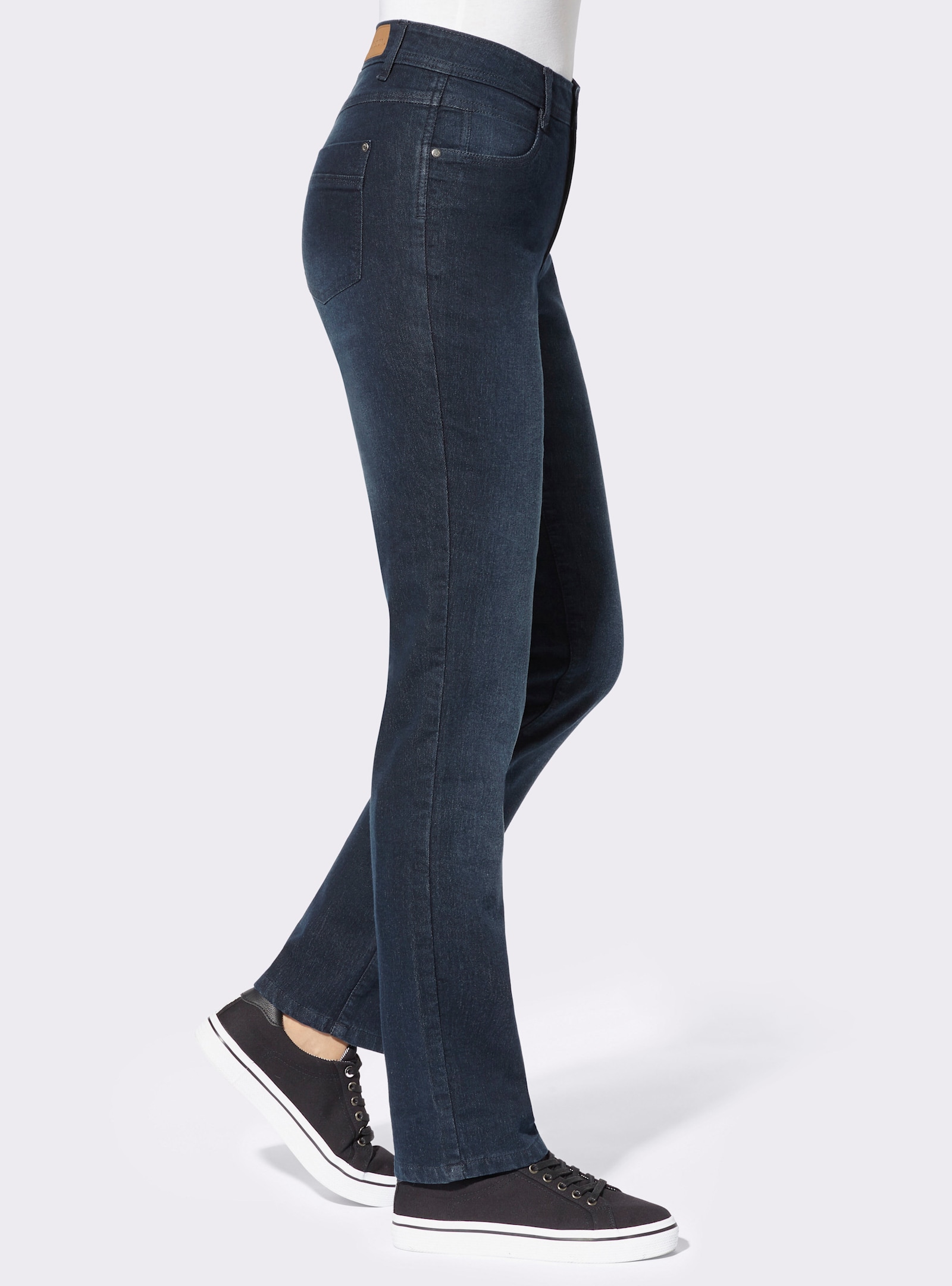 Thermojeans mit kariertem Futter - dark blue-denim